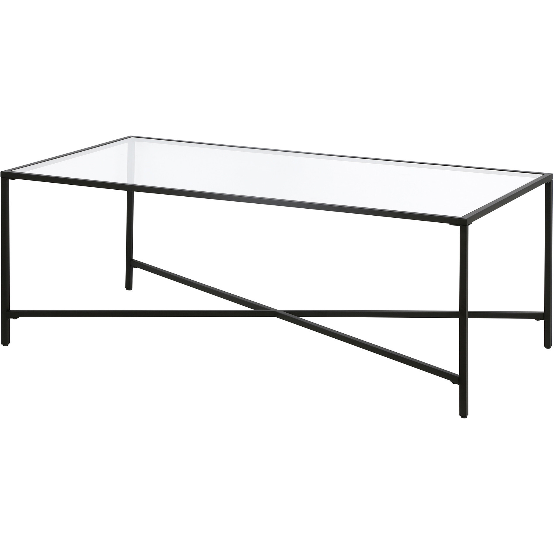 48 Black Glass Rectangular Coffee Table