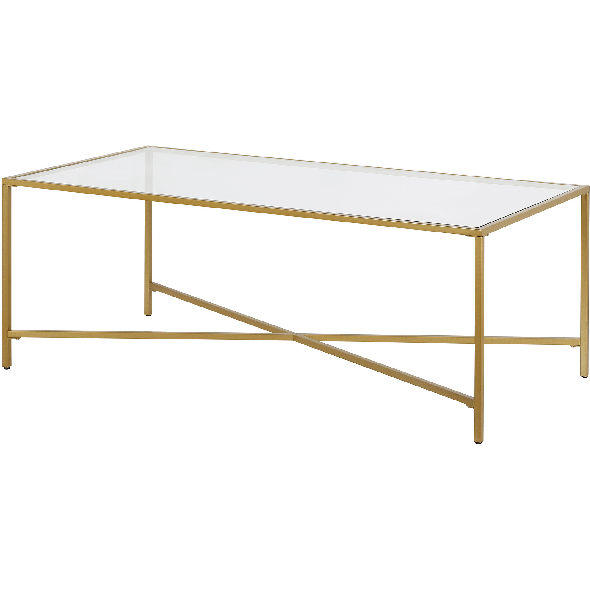 48 Gold Glass Rectangular Coffee Table