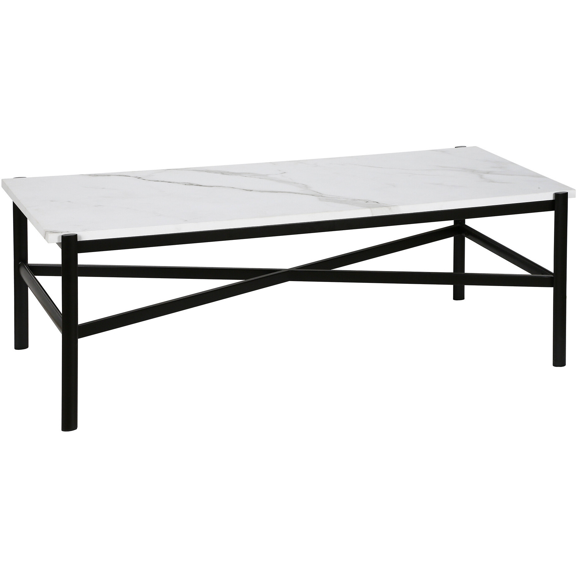 46 Black Faux Marble Rectangular Coffee Table