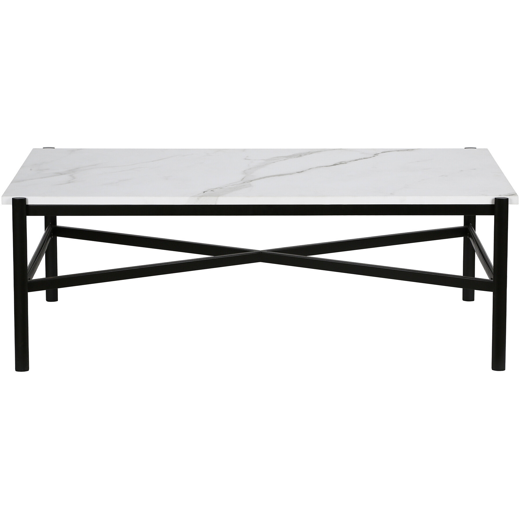 46 Black Faux Marble Rectangular Coffee Table