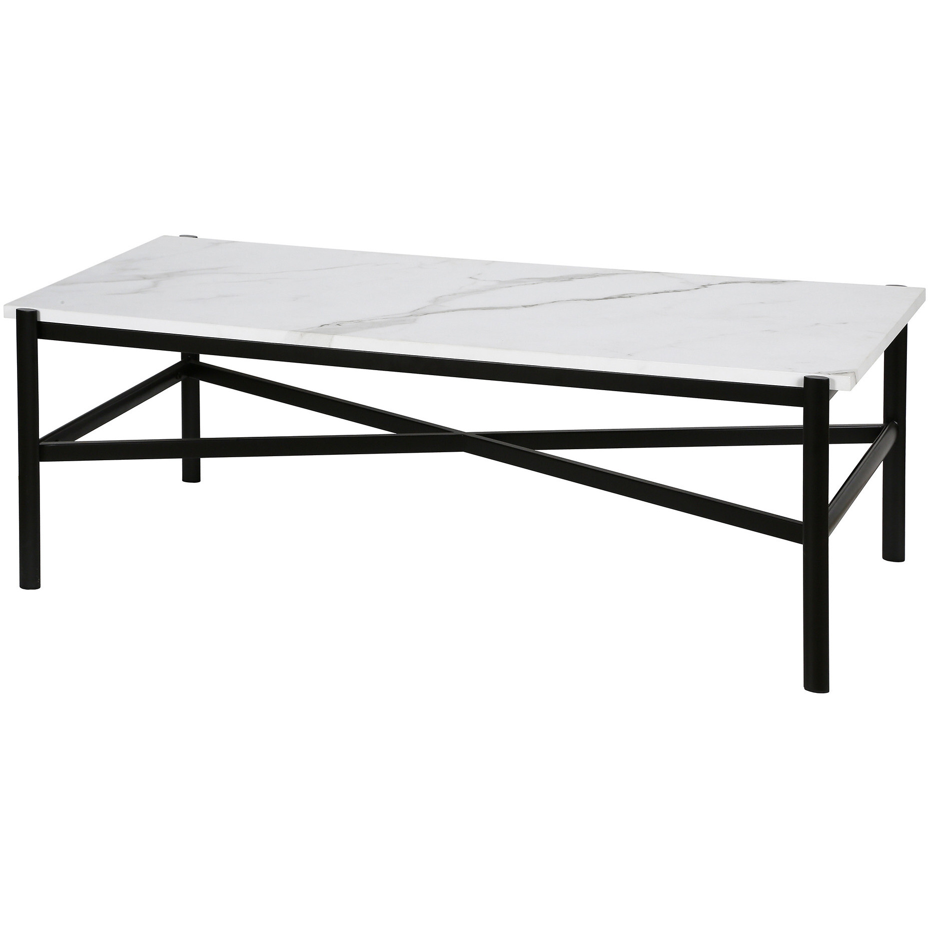 46 Black Faux Marble Rectangular Coffee Table