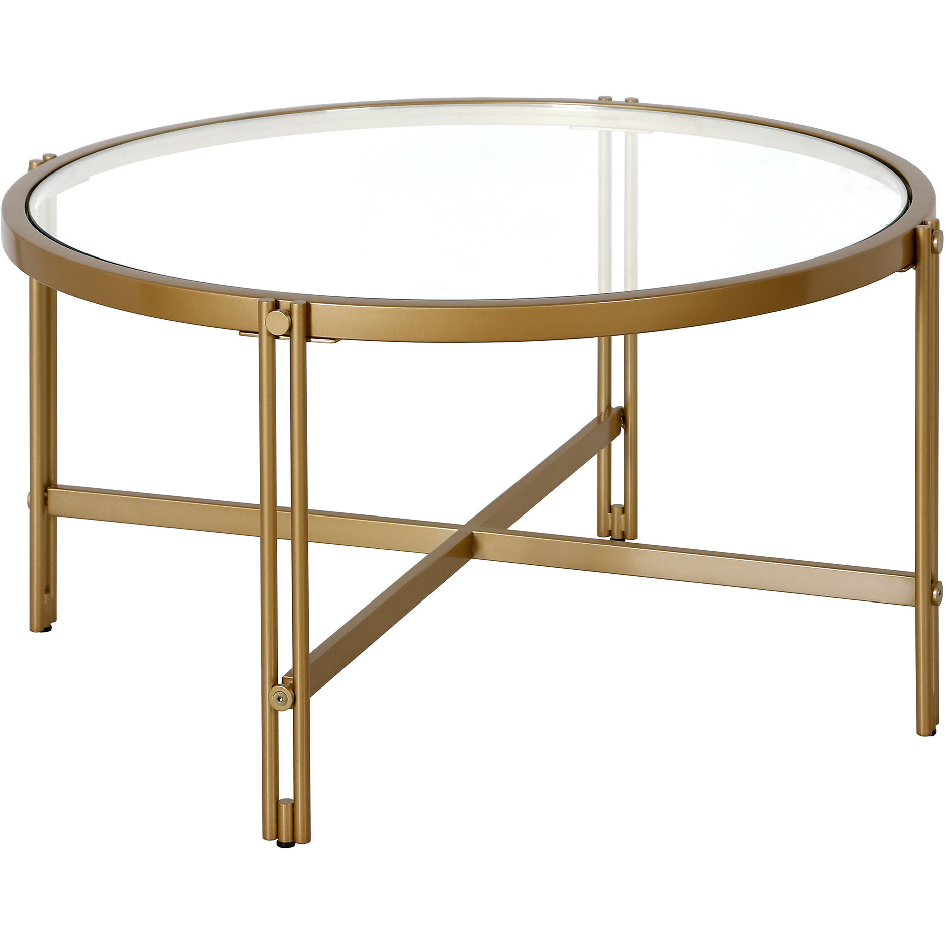 32 Gold Glass Round Coffee Table