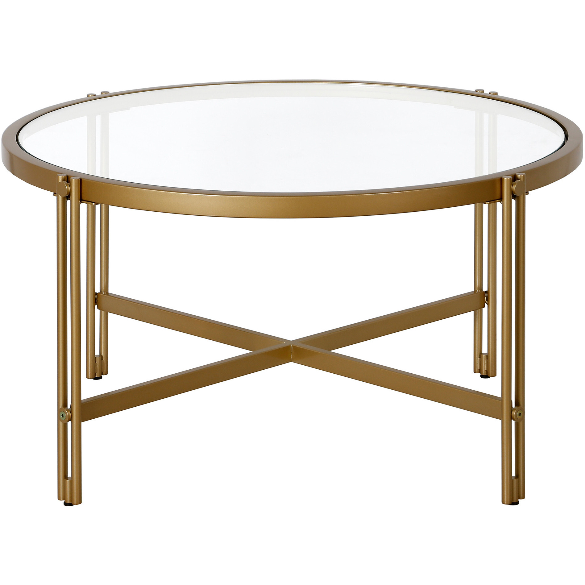 32 Gold Glass Round Coffee Table