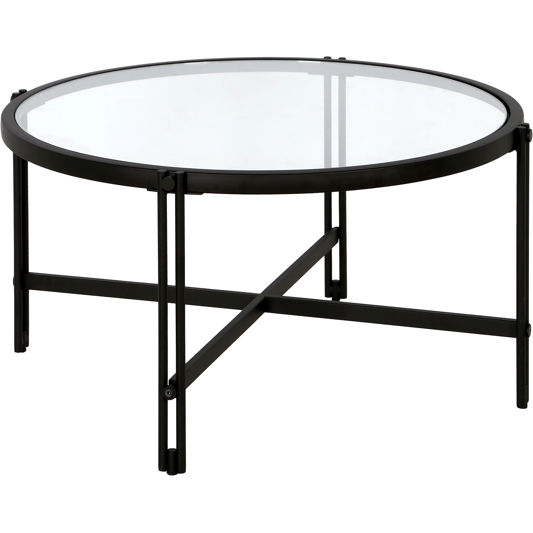 32 Black Glass Round Coffee Table