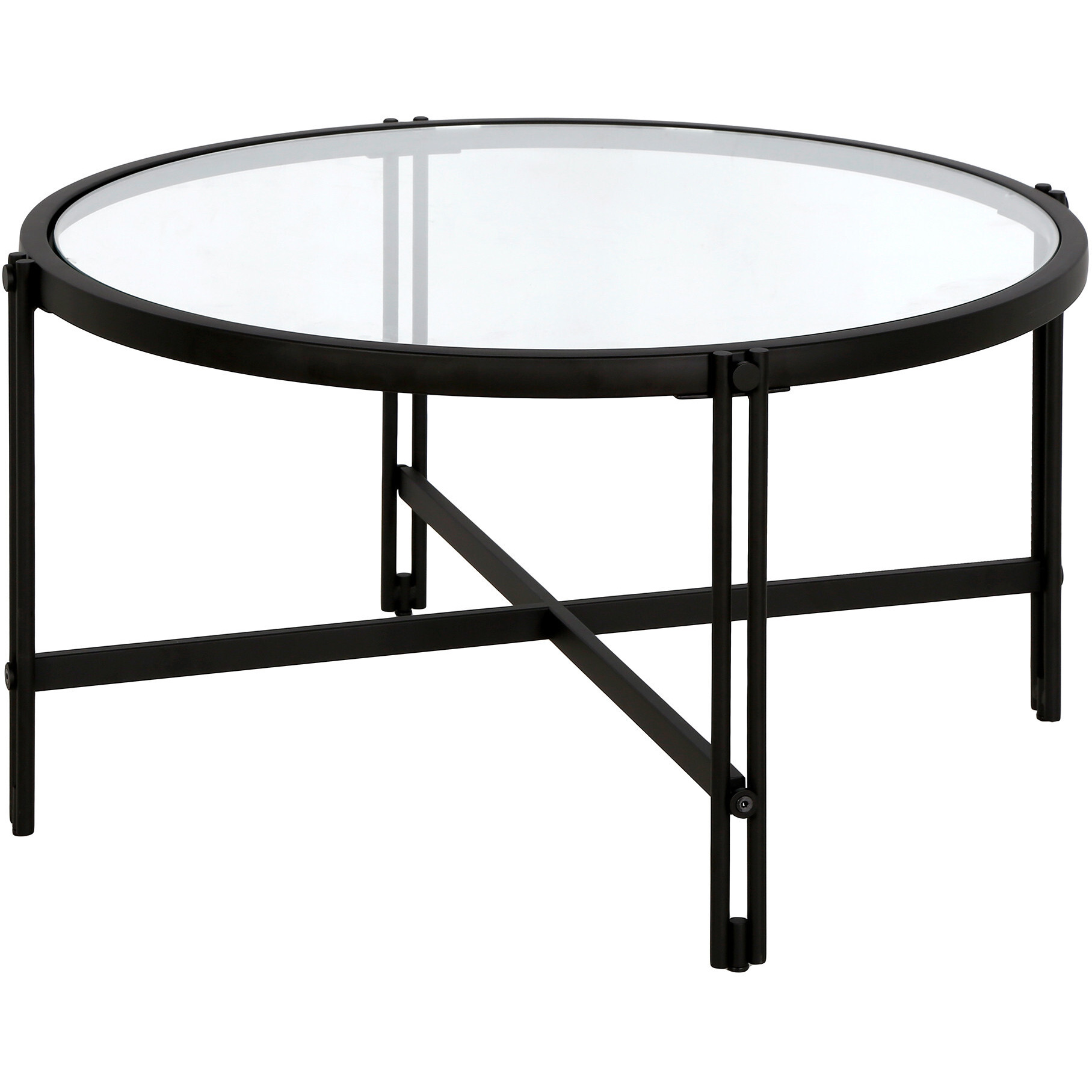 32 Black Glass Round Coffee Table