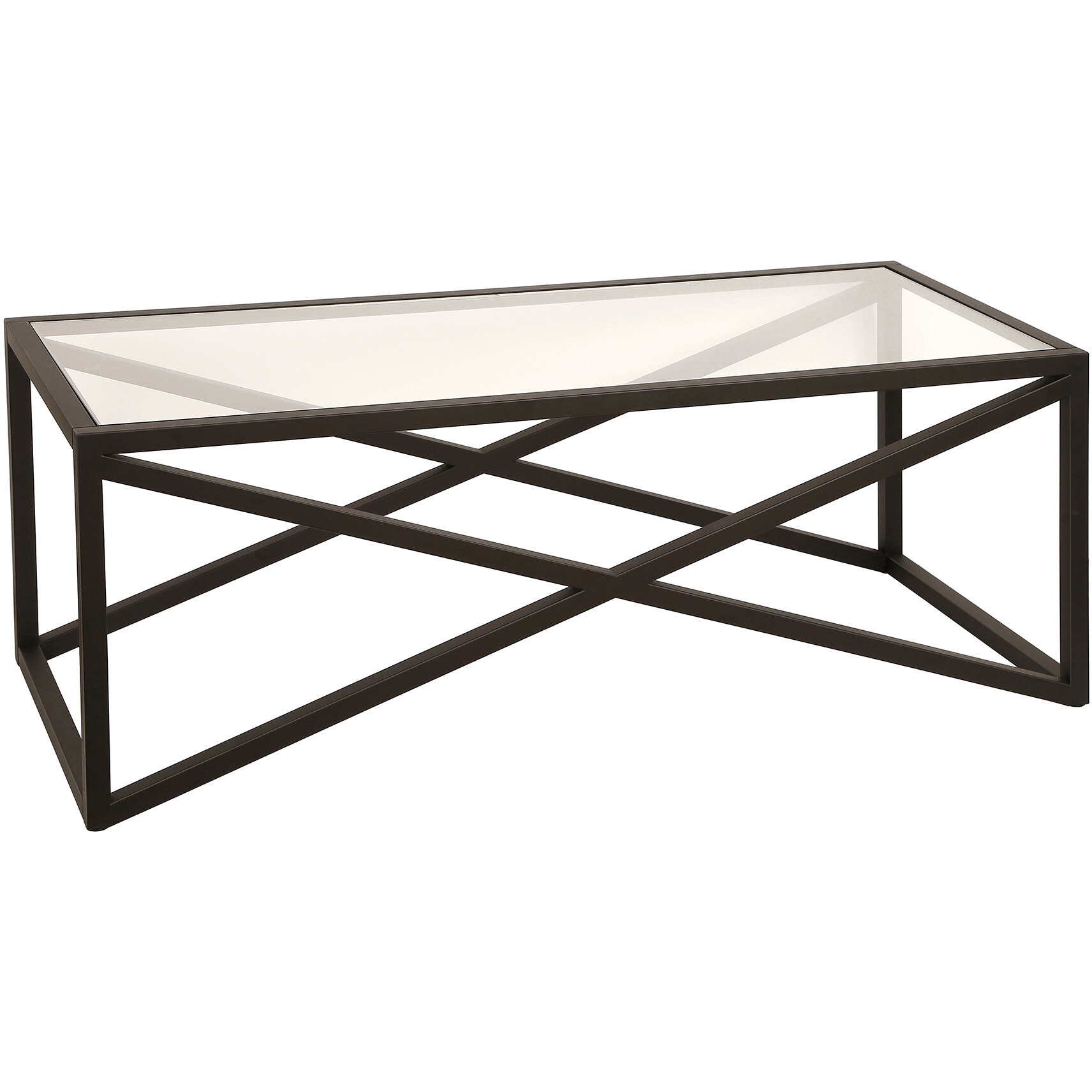 46 Black Glass Rectangular Coffee Table