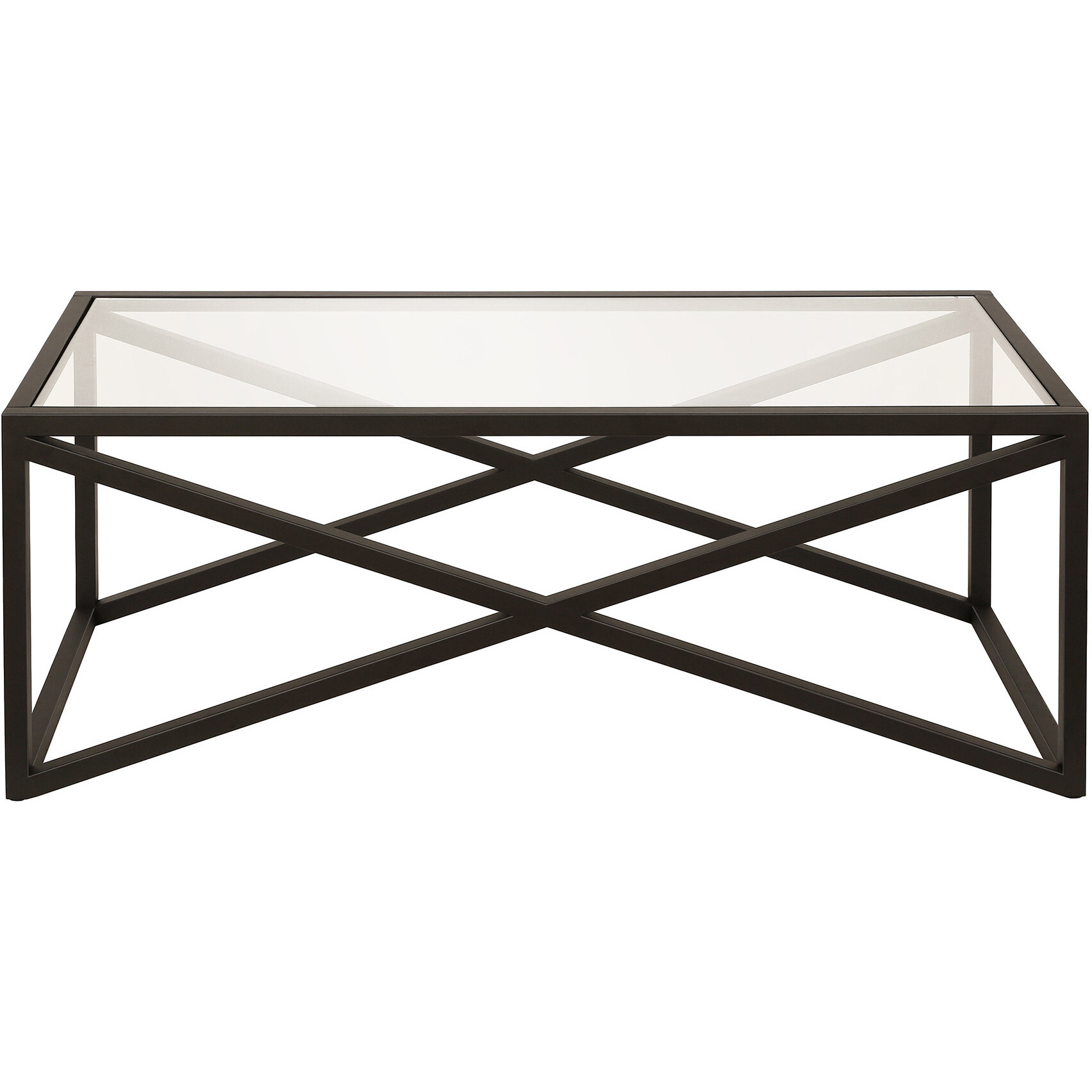 46 Black Glass Rectangular Coffee Table