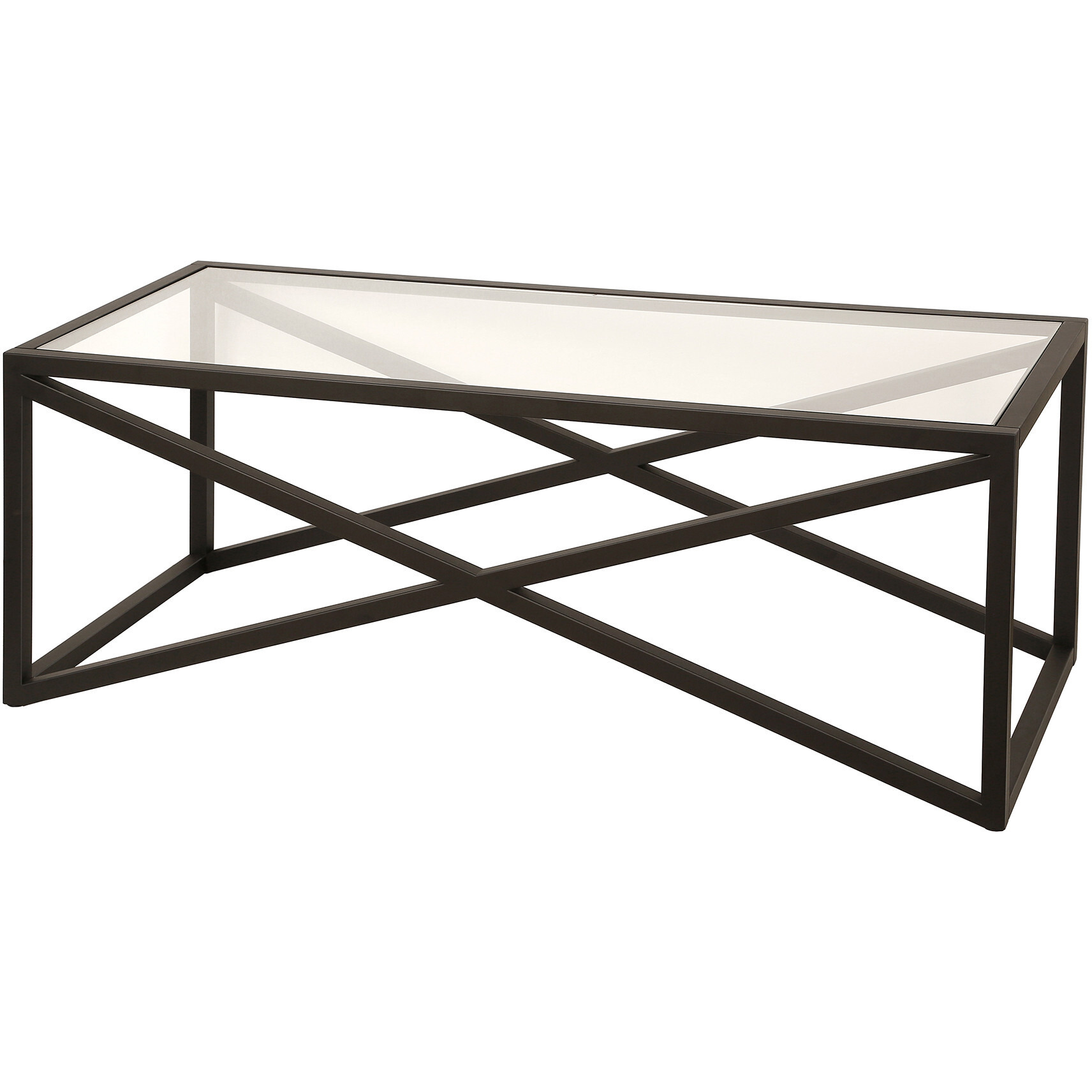 46 Black Glass Rectangular Coffee Table