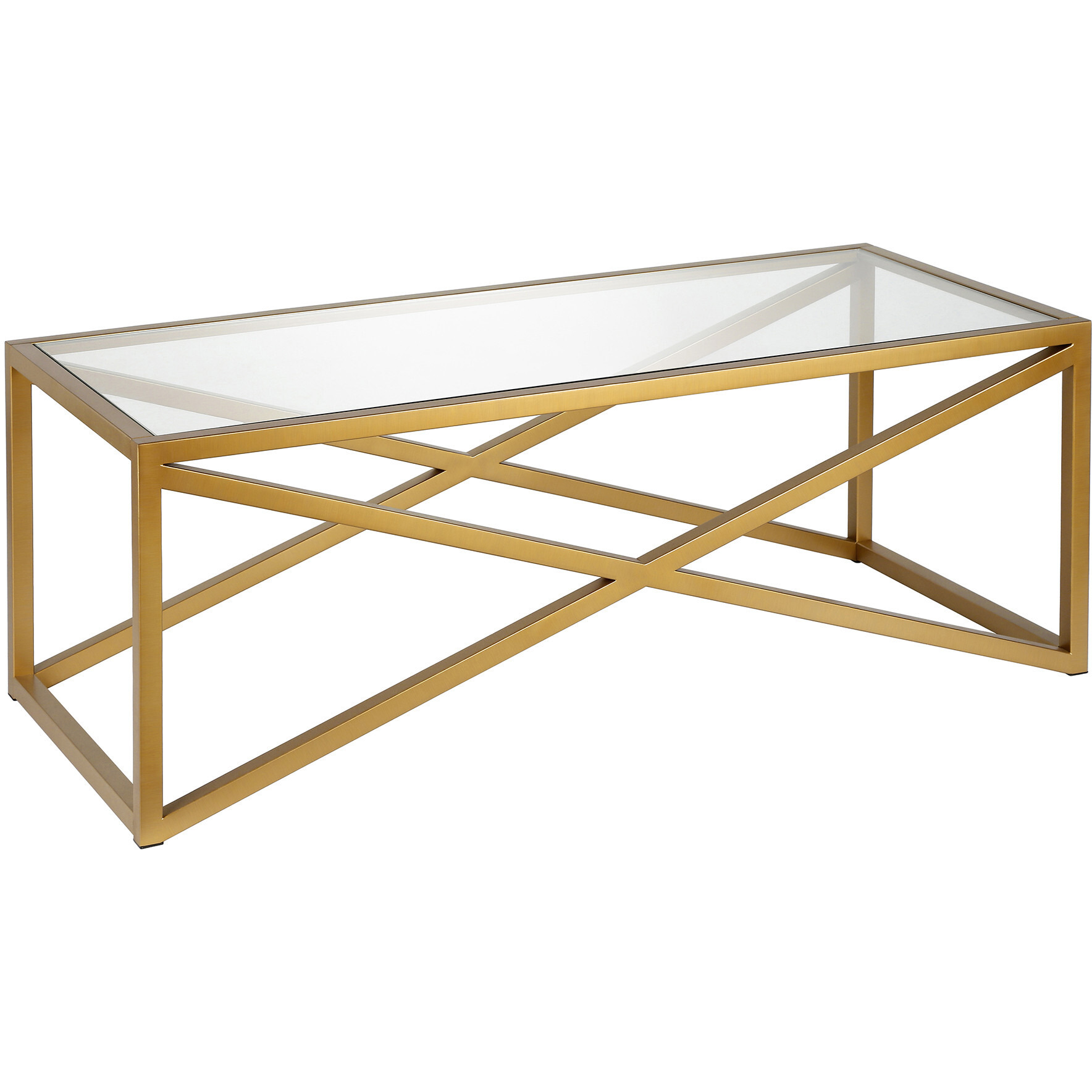 46 Gold Glass Rectangular Coffee Table