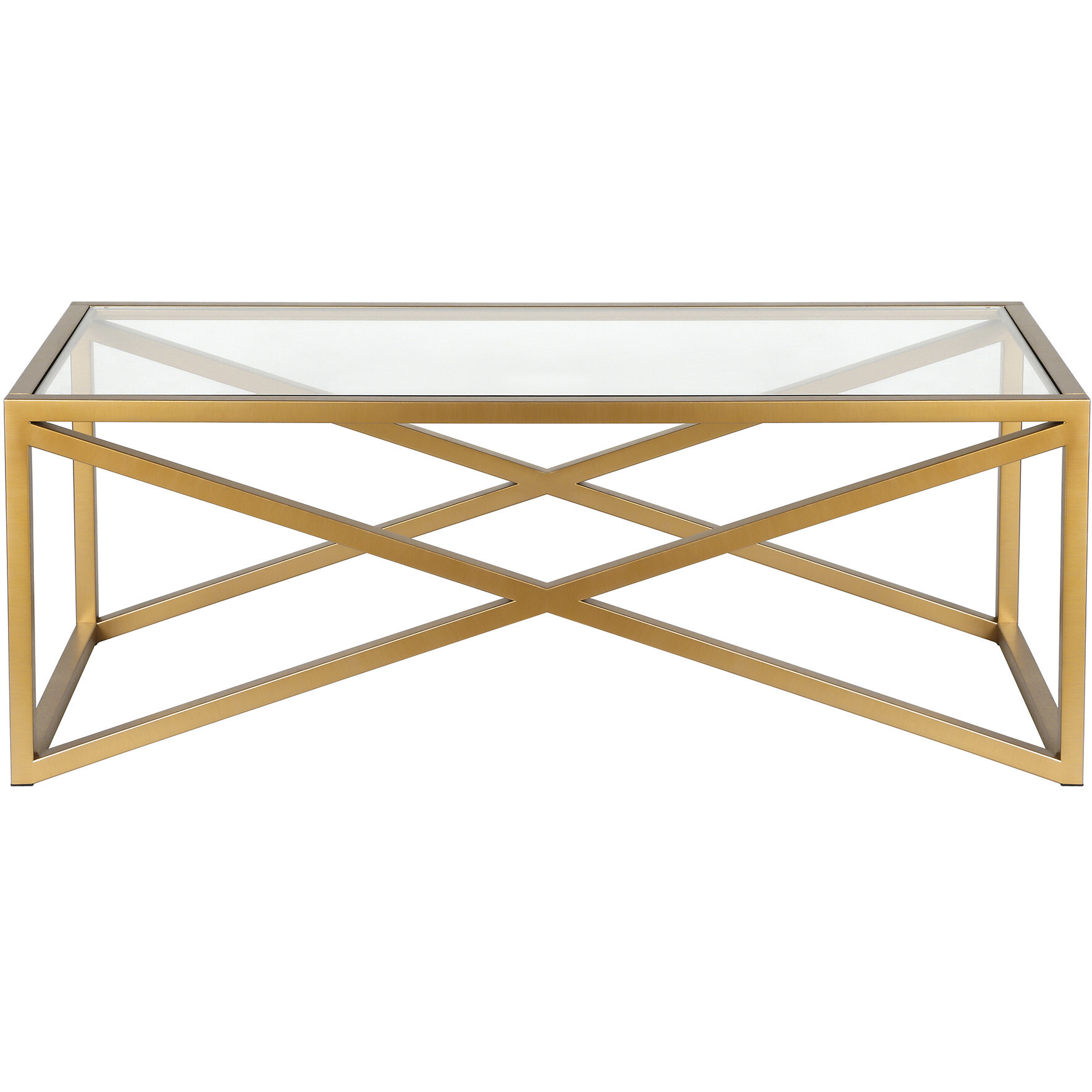 46 Gold Glass Rectangular Coffee Table