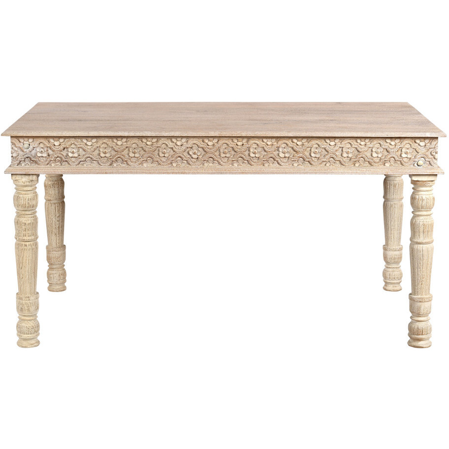 60 White Solid Wood Dining Table