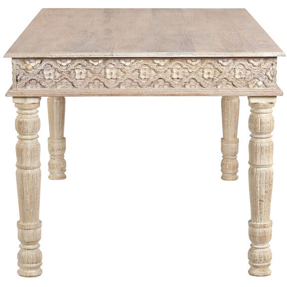 60 White Solid Wood Dining Table