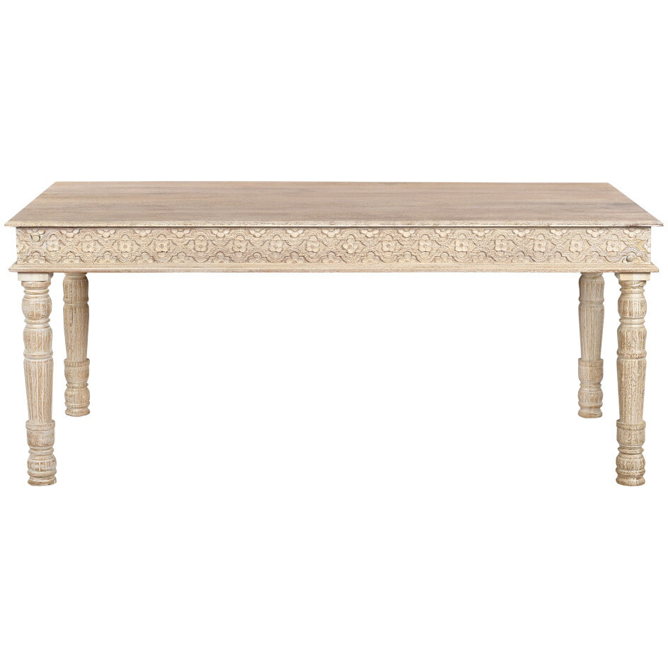 72 White Solid Wood Dining Table