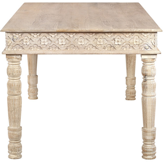 72 White Solid Wood Dining Table