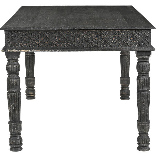 72 Black Solid Wood Dining Table