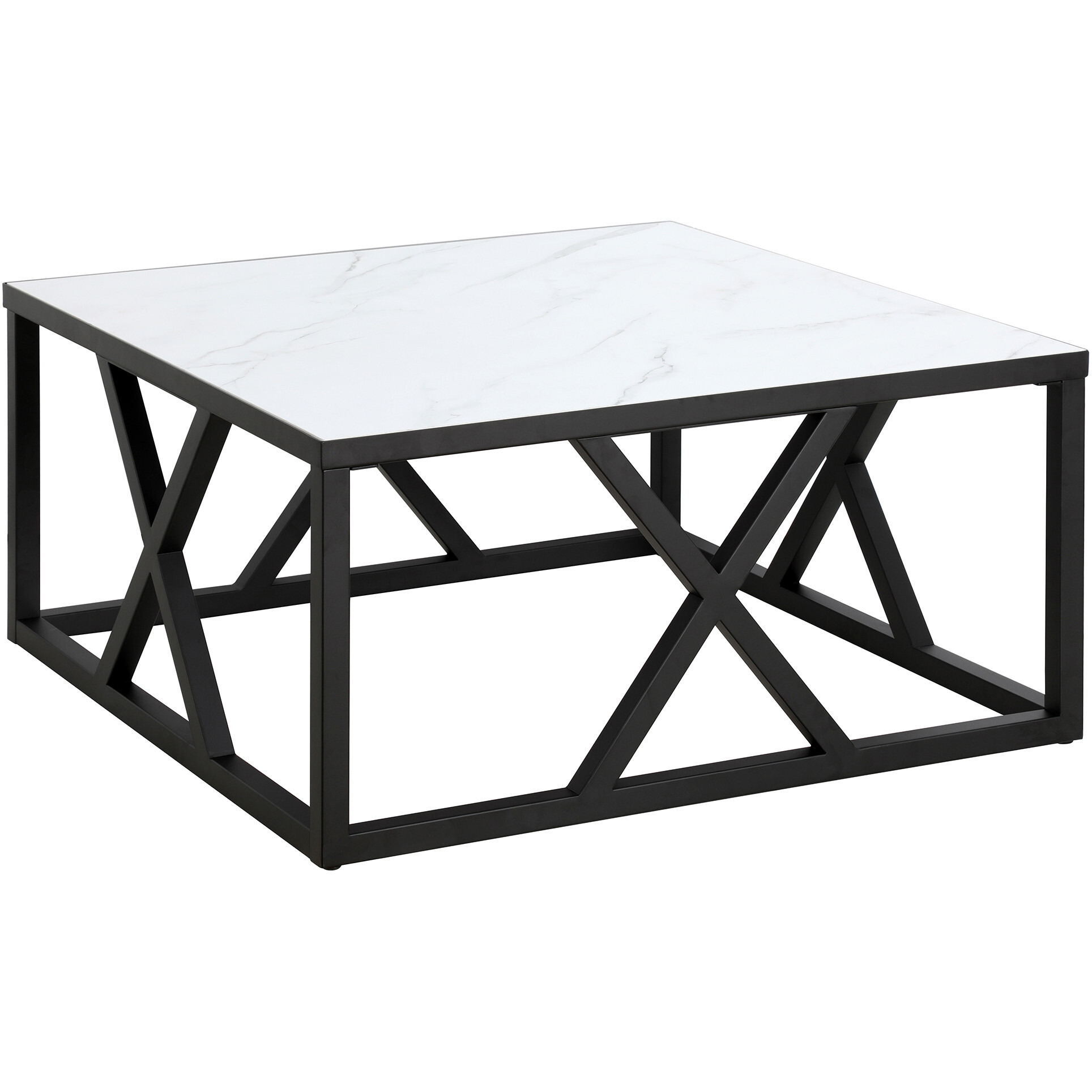 35 Black And White Manufactured Wood Square Coffee Table