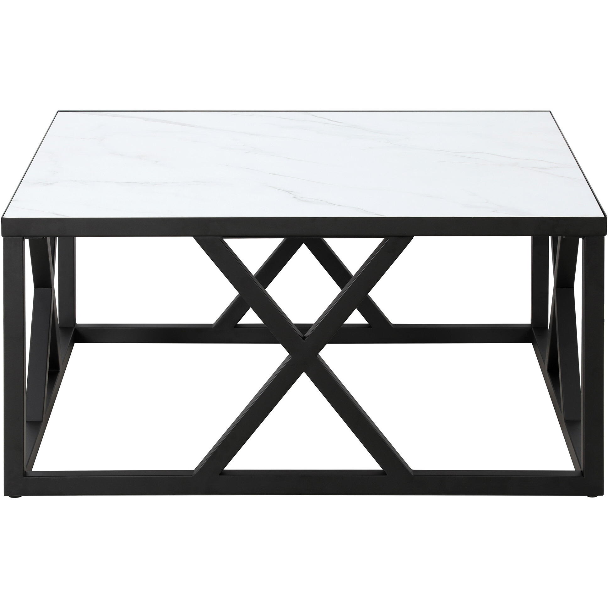 35 Black And White Manufactured Wood Square Coffee Table