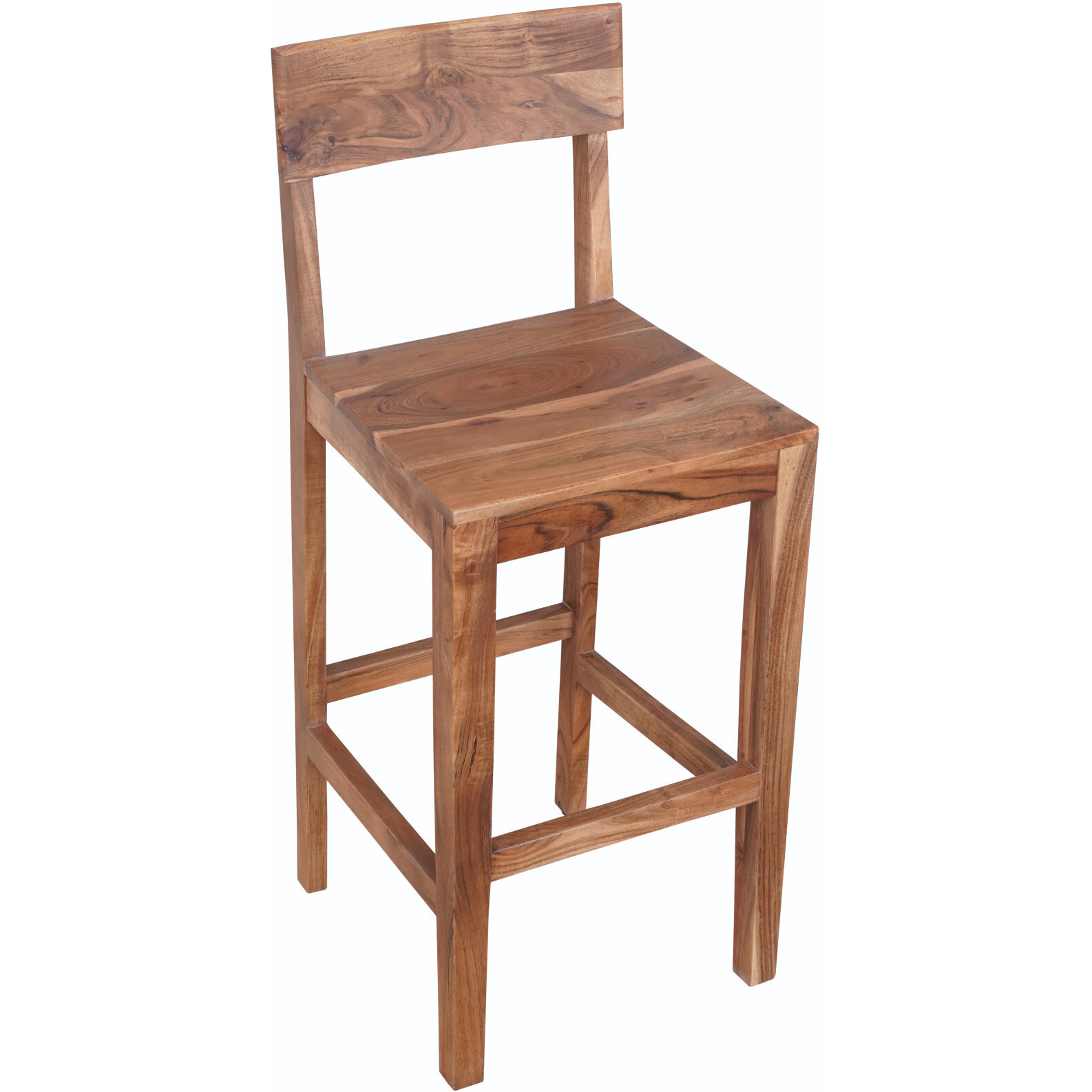 30 Wood Brown Bar Height Bar Chair With Footrest