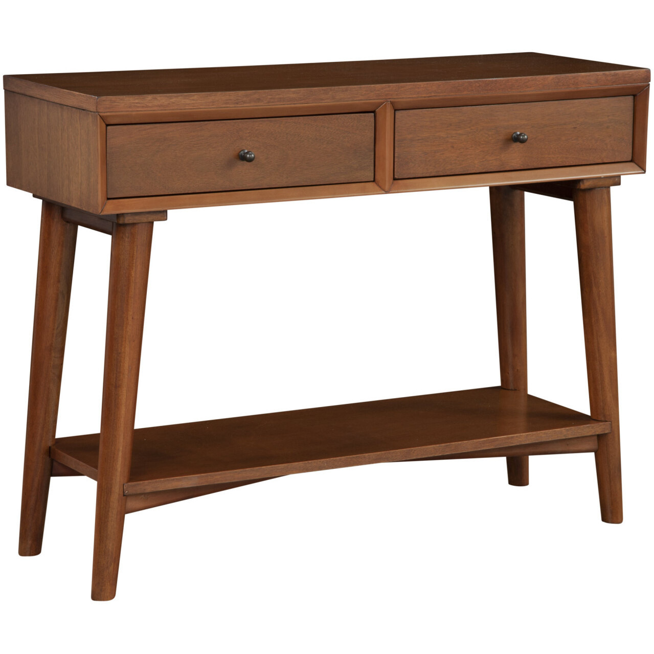 42 Brown Solid And Manufactured Wood Floor Shelf Console Table With Storage With Storage