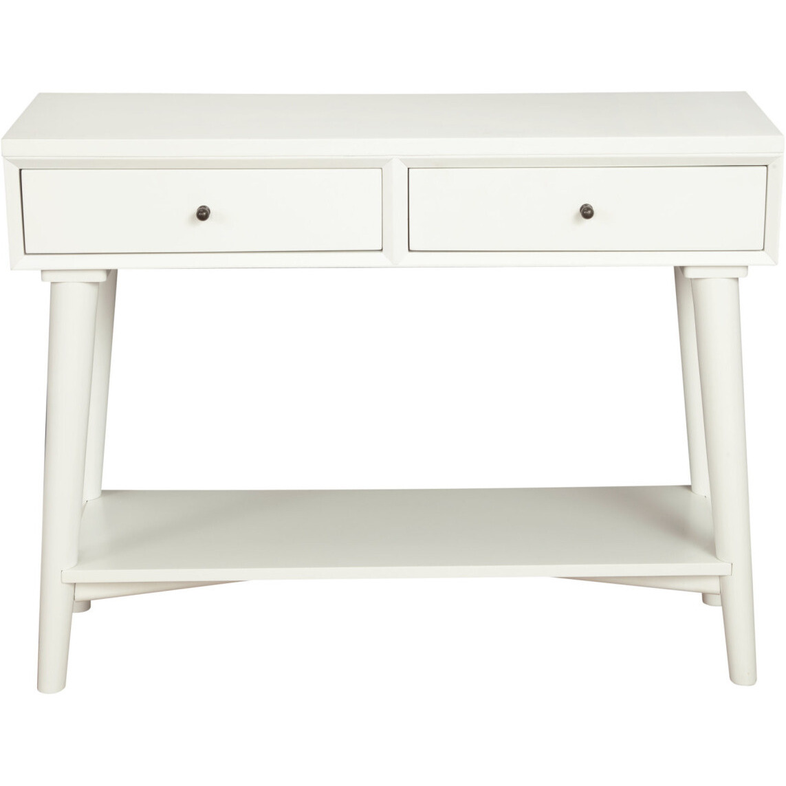 42 White Solid And Manufactured Wood Floor Shelf Console Table With Storage With Storage