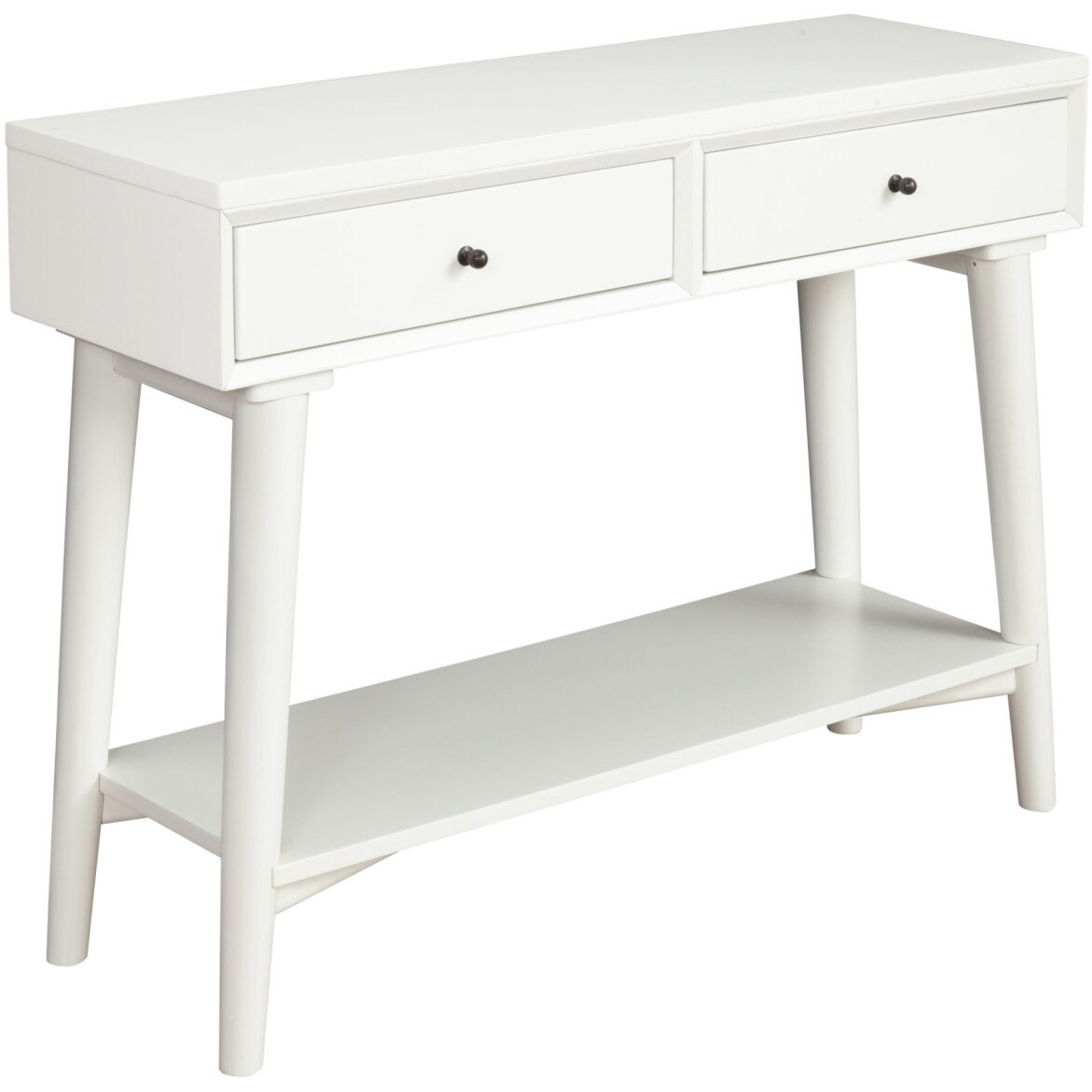 42 White Solid And Manufactured Wood Floor Shelf Console Table With Storage With Storage