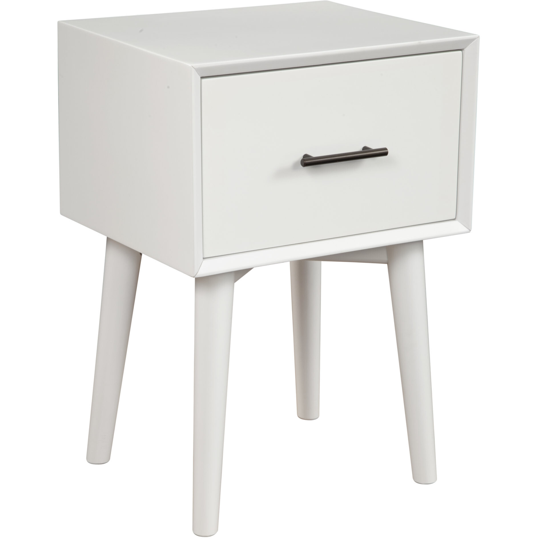 27 White Solid Manufactured Wood End Table With Drawer