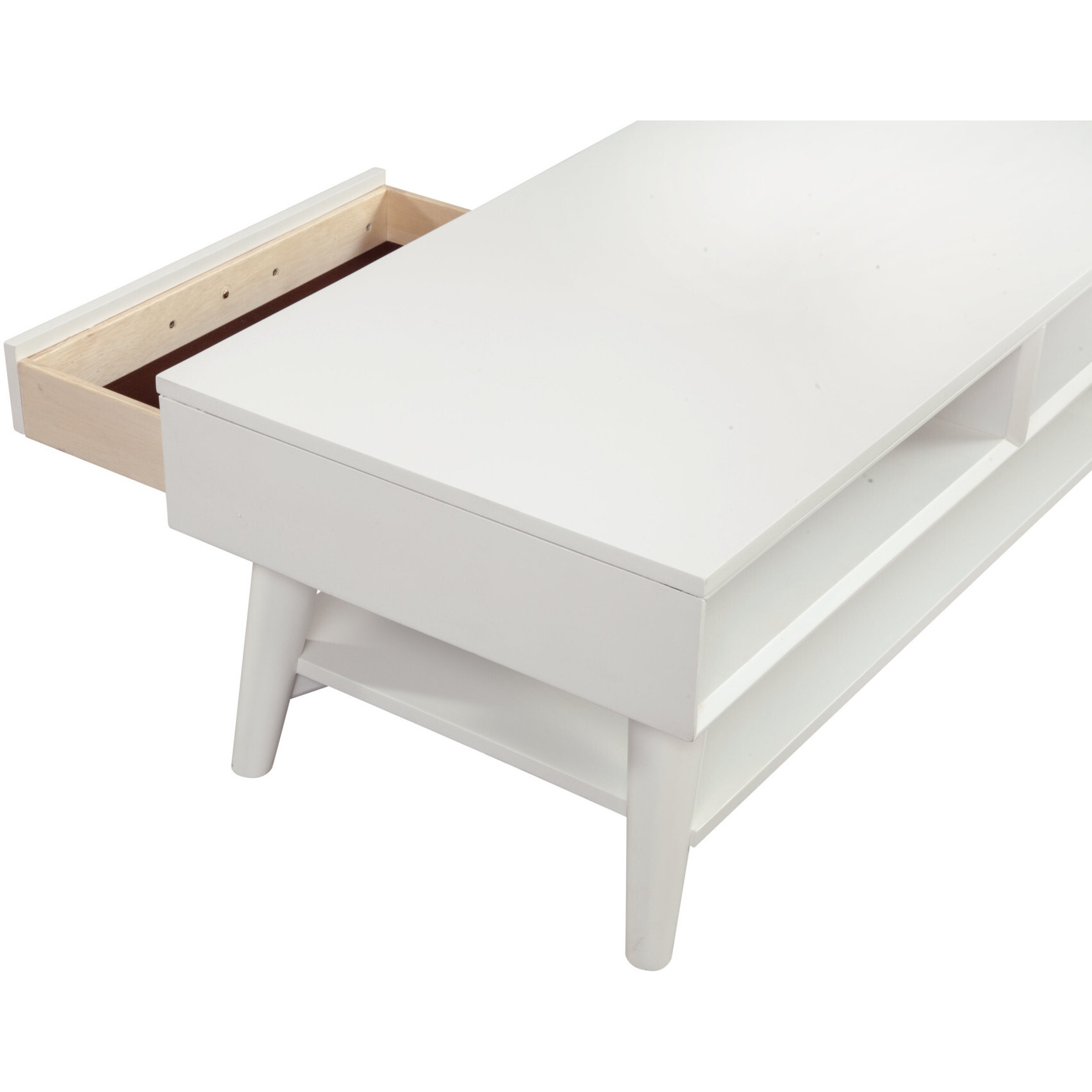 48 White Rectangular Coffee Table With Drawer