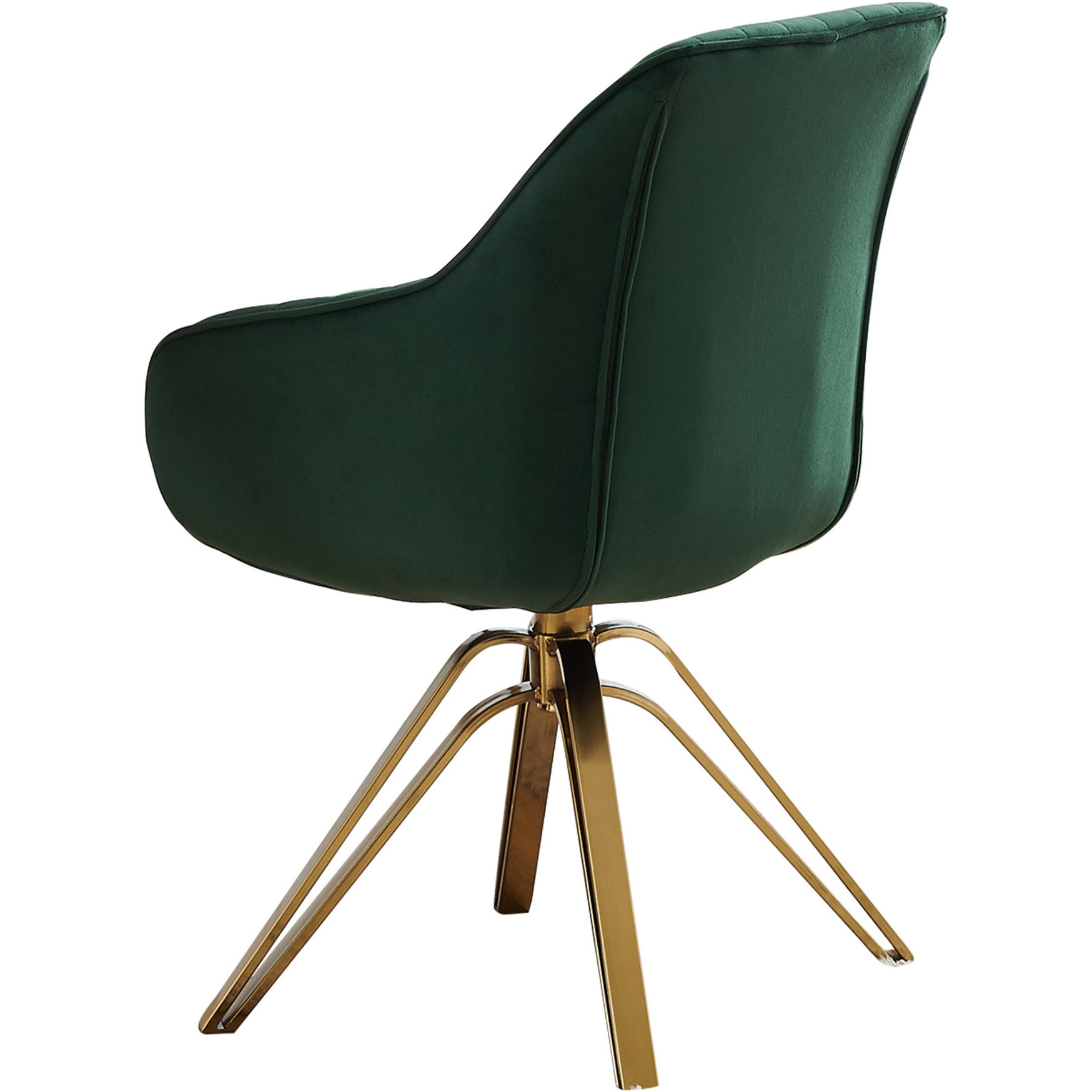 23 Green Velvet And Gold Swivel Arm Chair