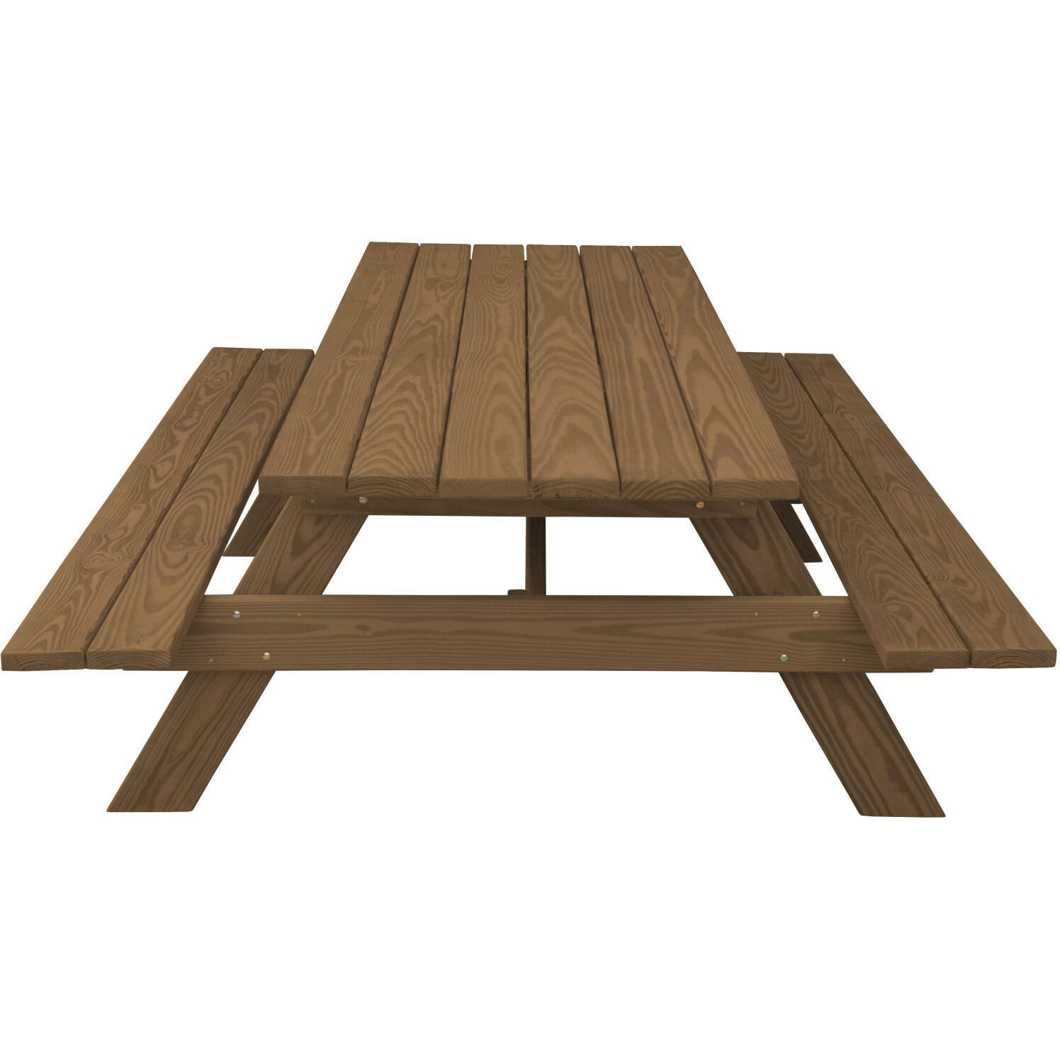 Wood Brown Solid Wood Outdoor Picnic Table