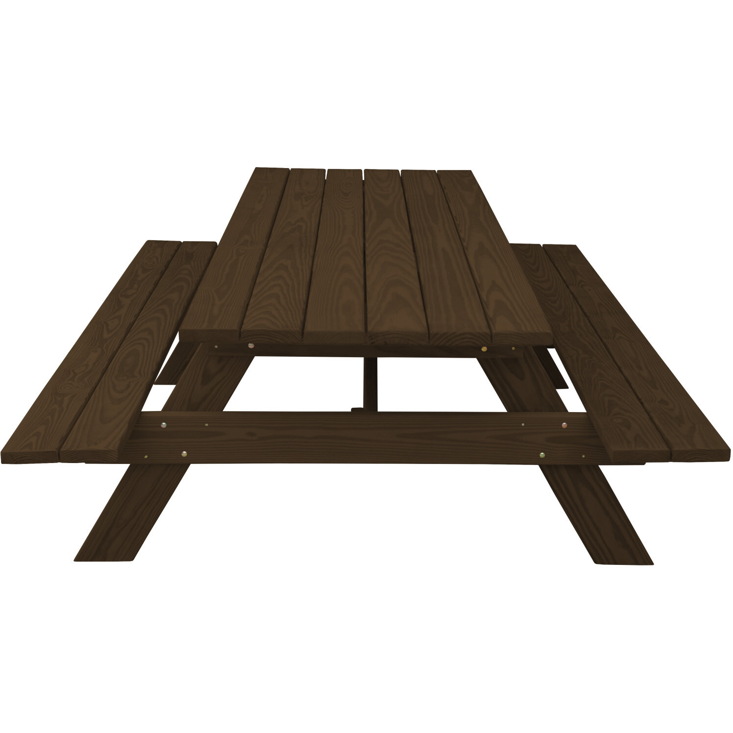Dark Brown Solid Wood Outdoor Picnic Table