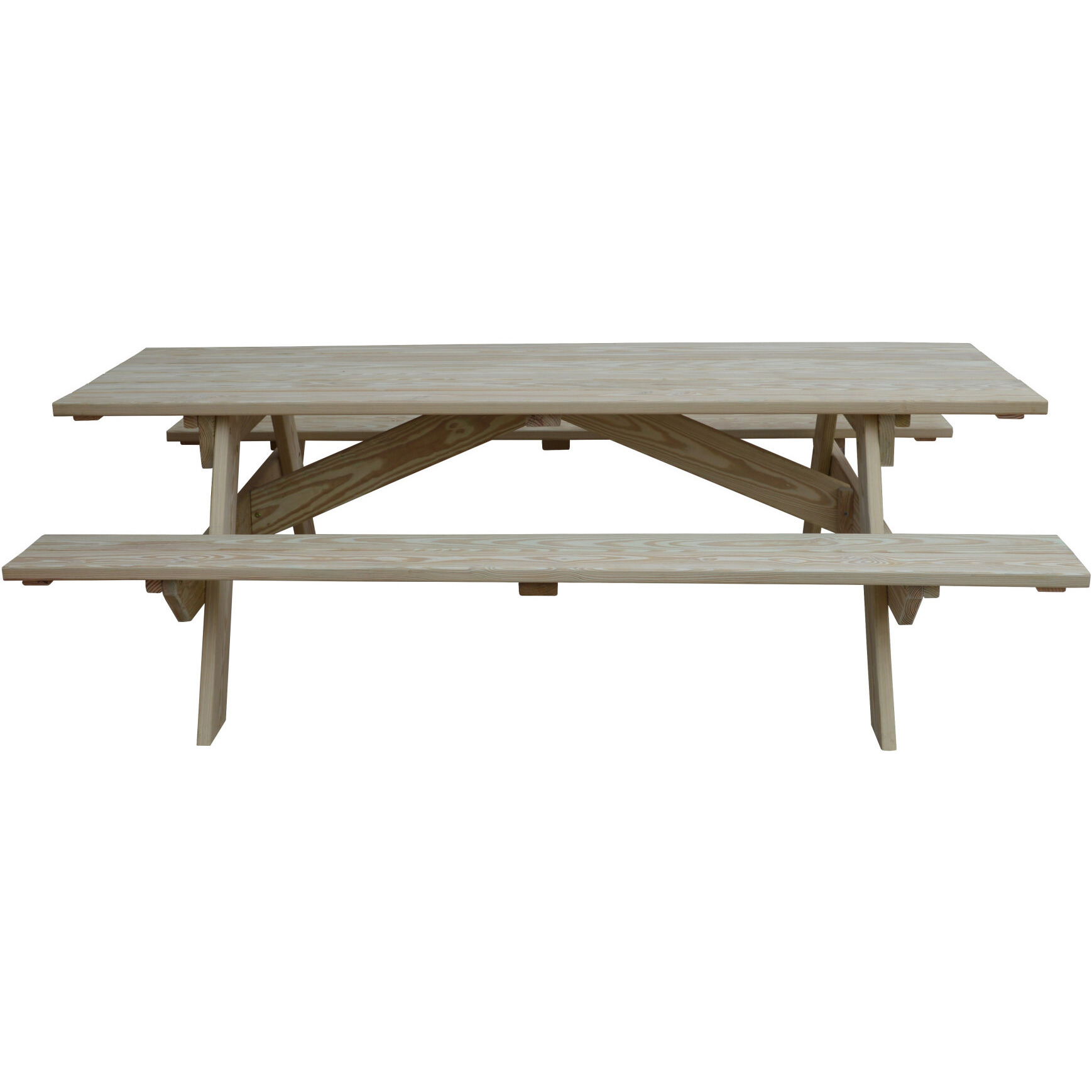 Natural Solid Wood Outdoor Picnic Table