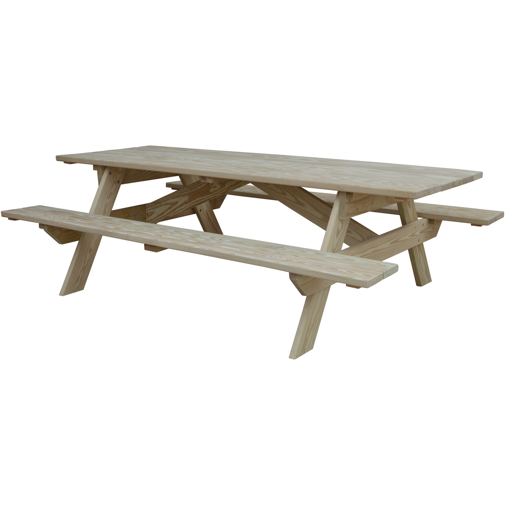 Natural Solid Wood Outdoor Picnic Table