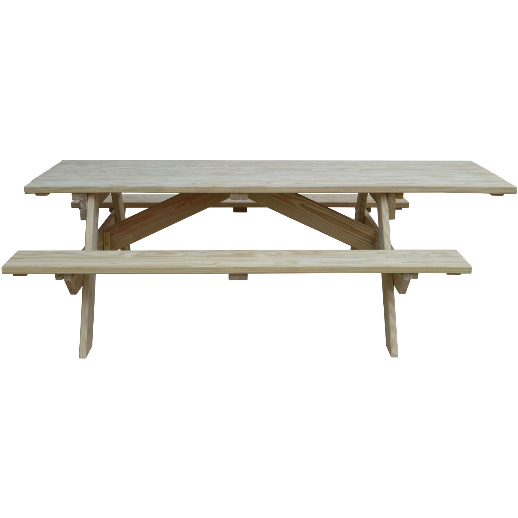 Natural Solid Wood Outdoor Picnic Table