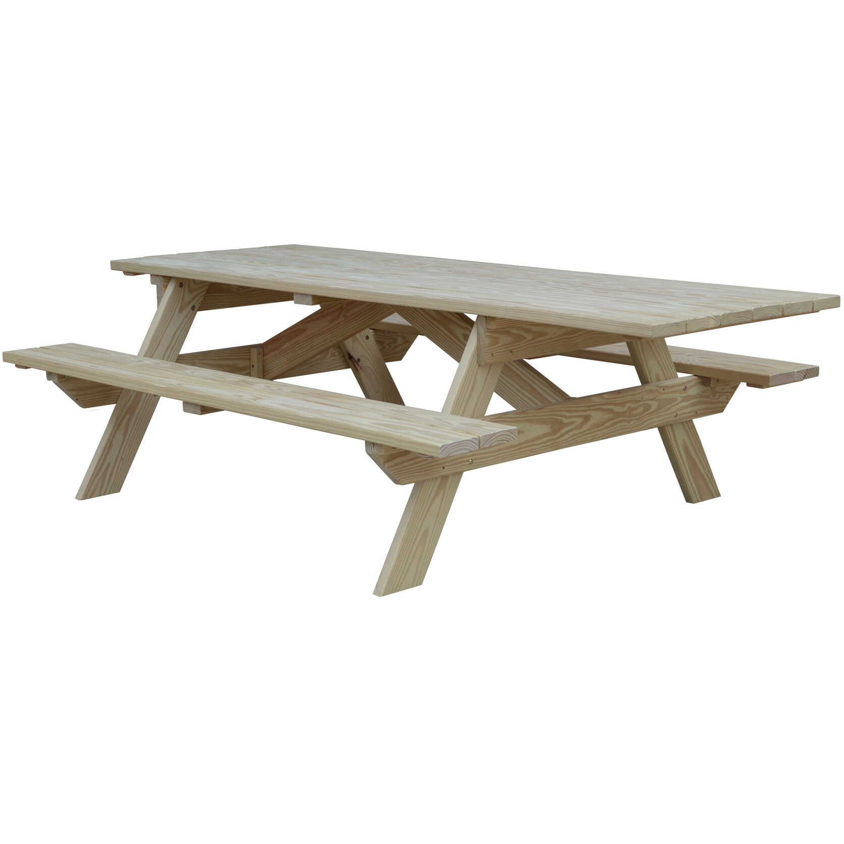 Natural Solid Wood Outdoor Picnic Table