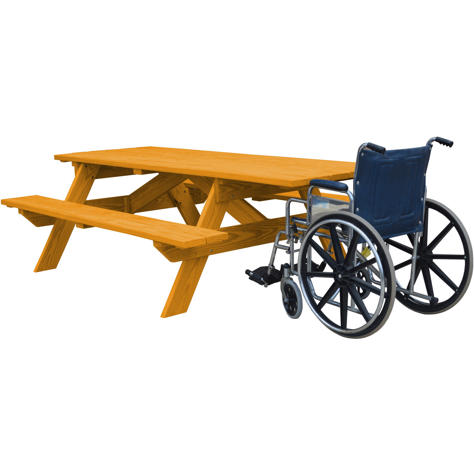 Natural Solid Wood Outdoor Picnic Table