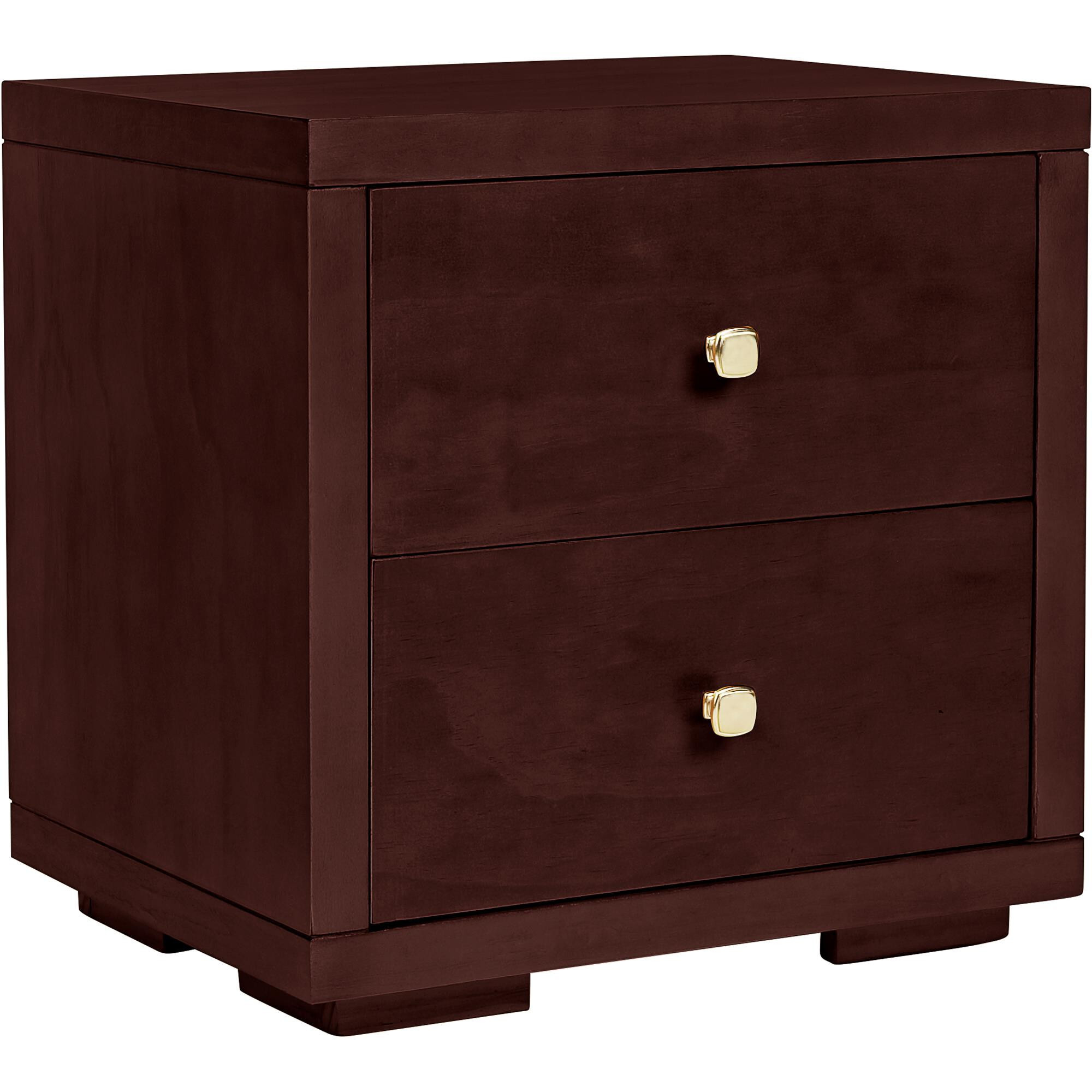 19 Espresso Two Drawer Nightstand