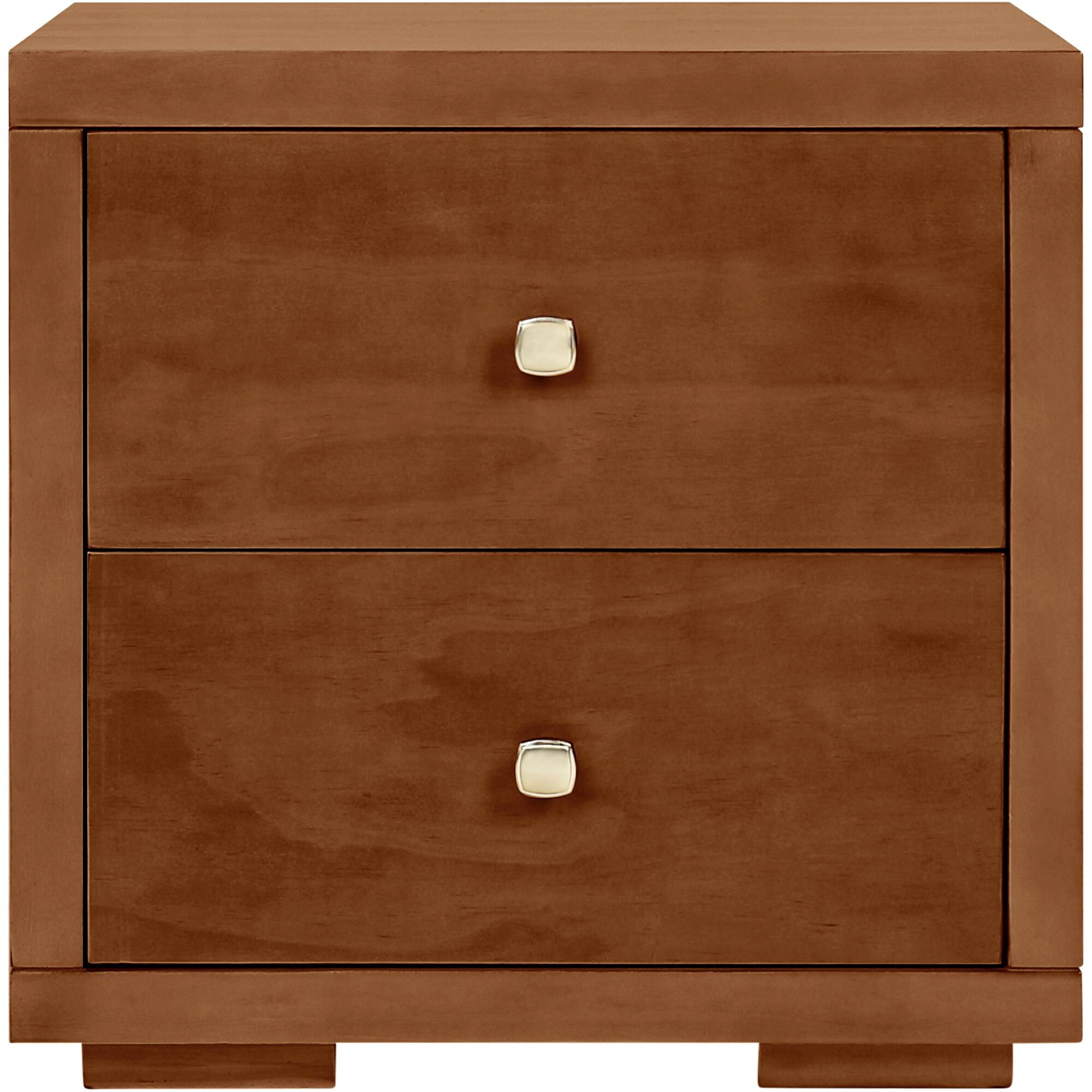 19 Walnut Two Drawer Nightstand