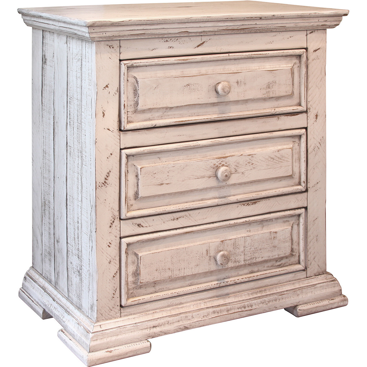 32 White Three Drawer Nightstand
