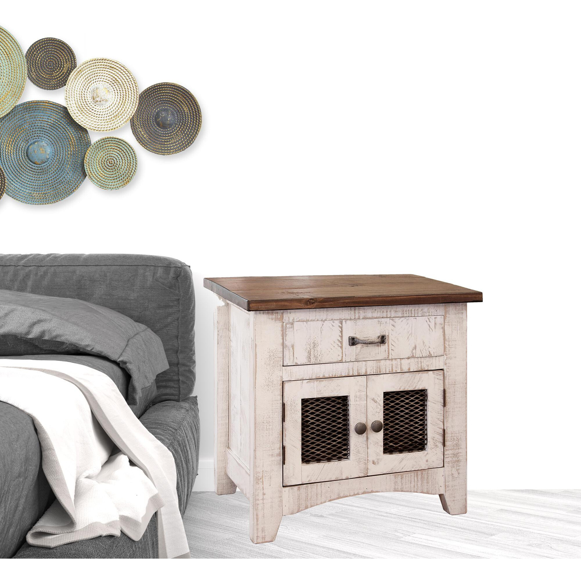 27 White One Drawer Nightstand