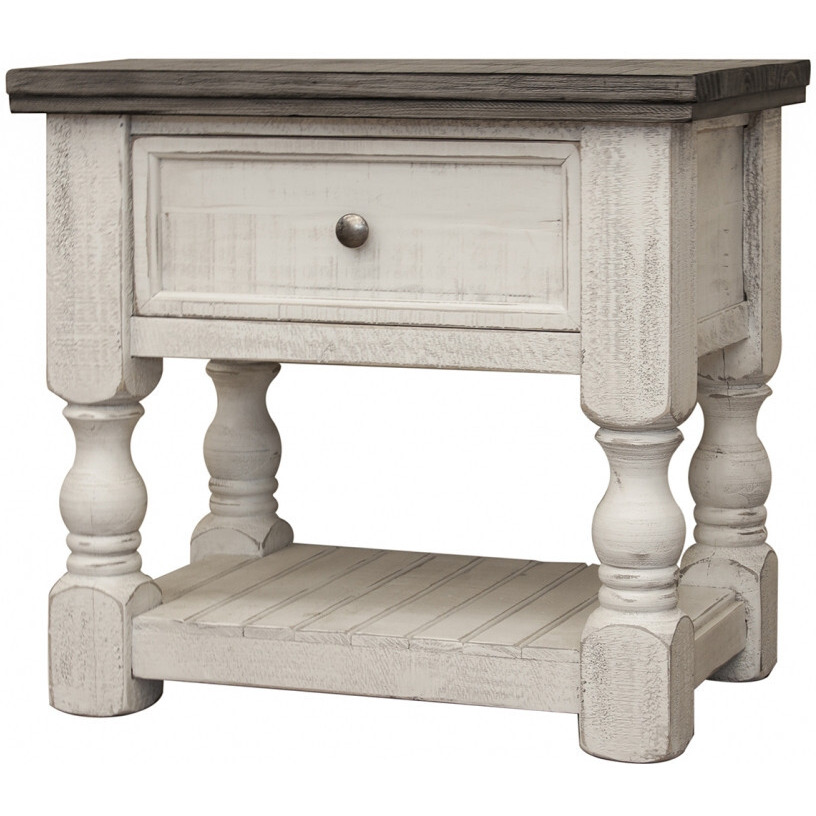 27 Ivory One Drawer Nightstand