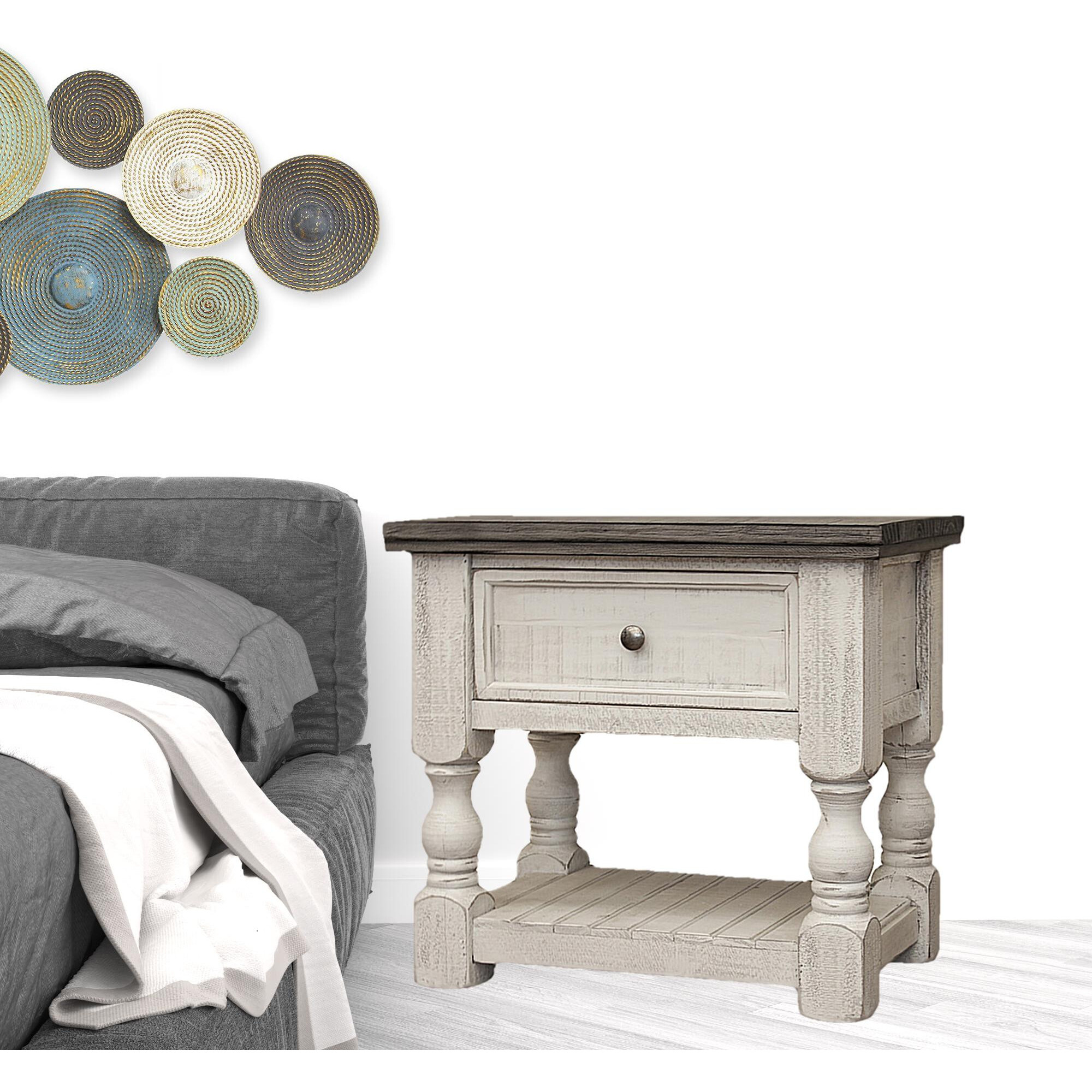 27 Ivory One Drawer Nightstand