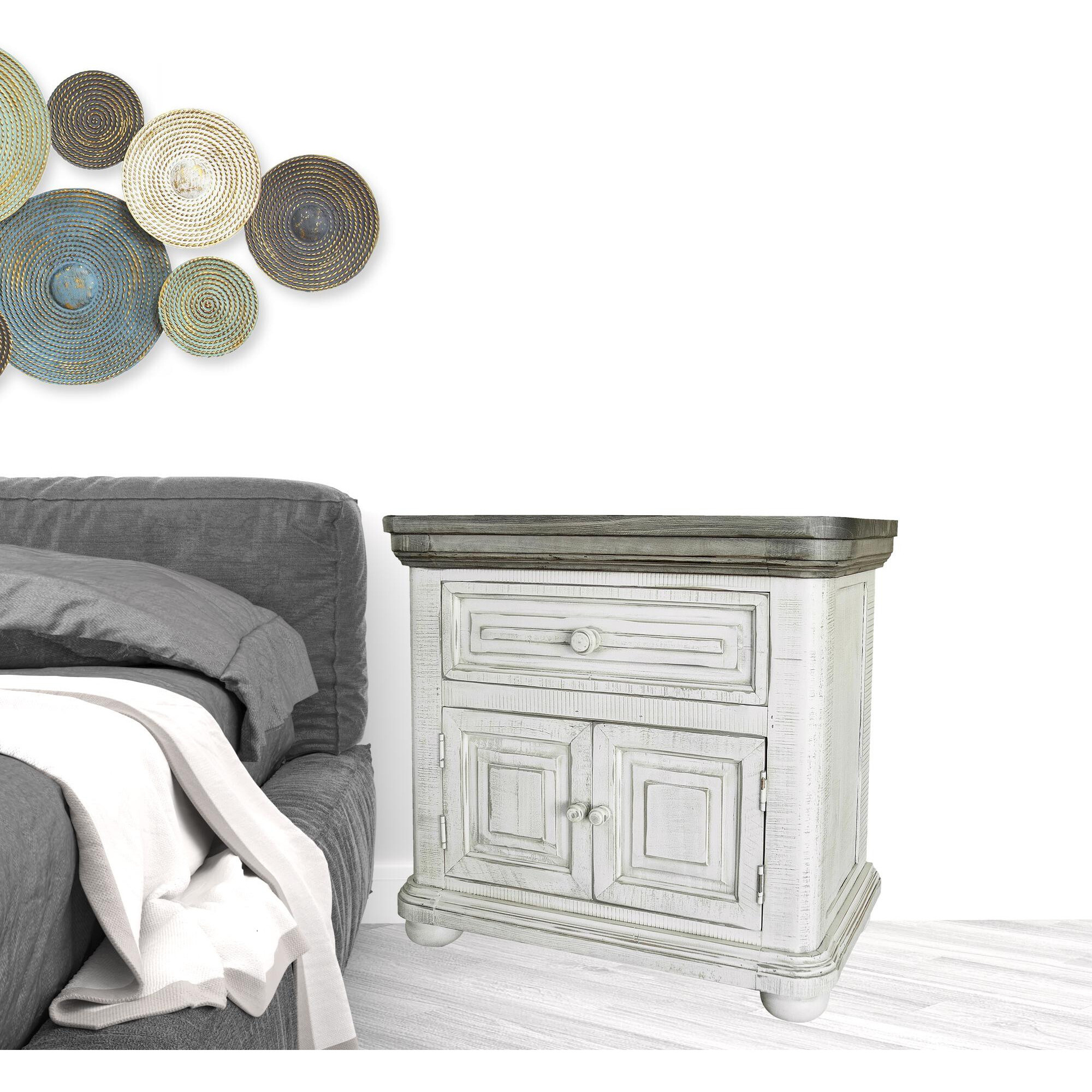 27 Ivory One Drawer Nightstand