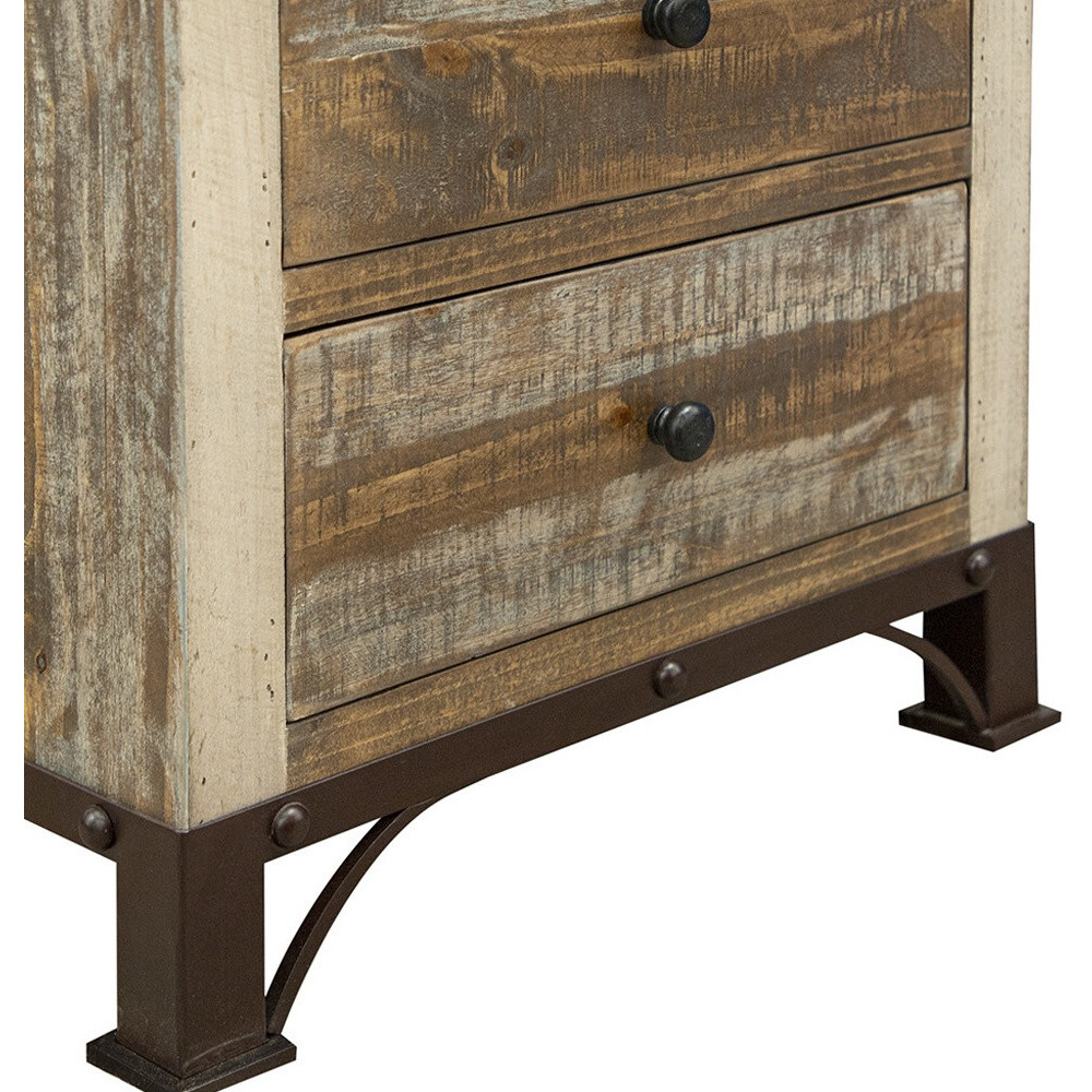 27 Brown Two Drawer Nightstand