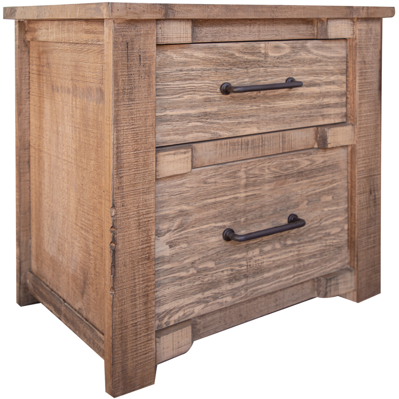 27 Brown Two Drawer Nightstand
