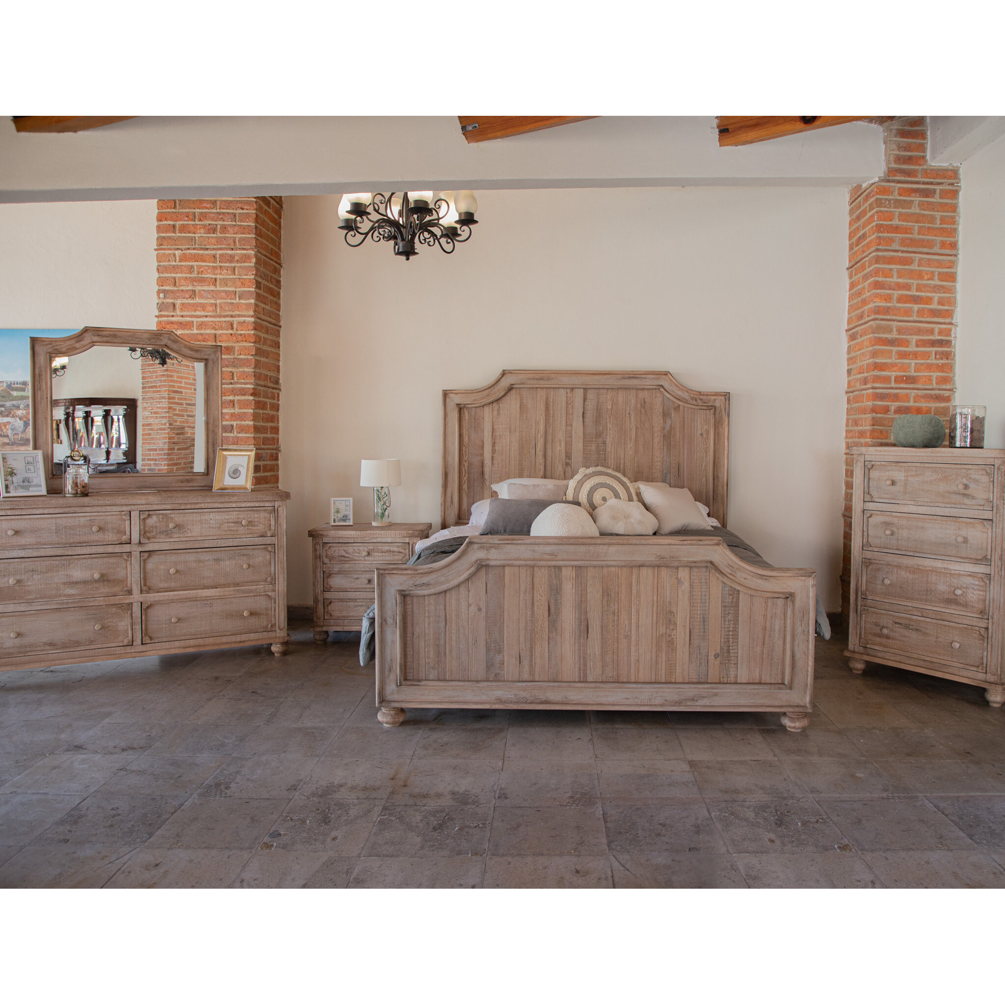 31 Wood Brown Three Drawer Nightstand