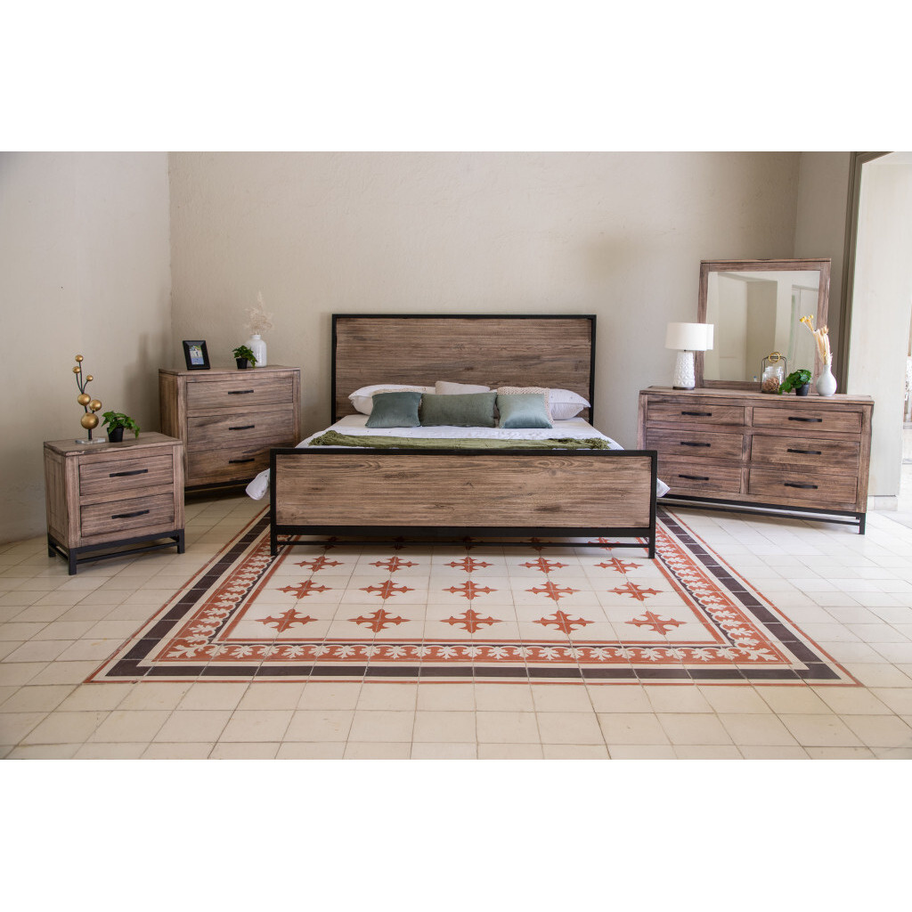 25 Brown Two Drawer Nightstand