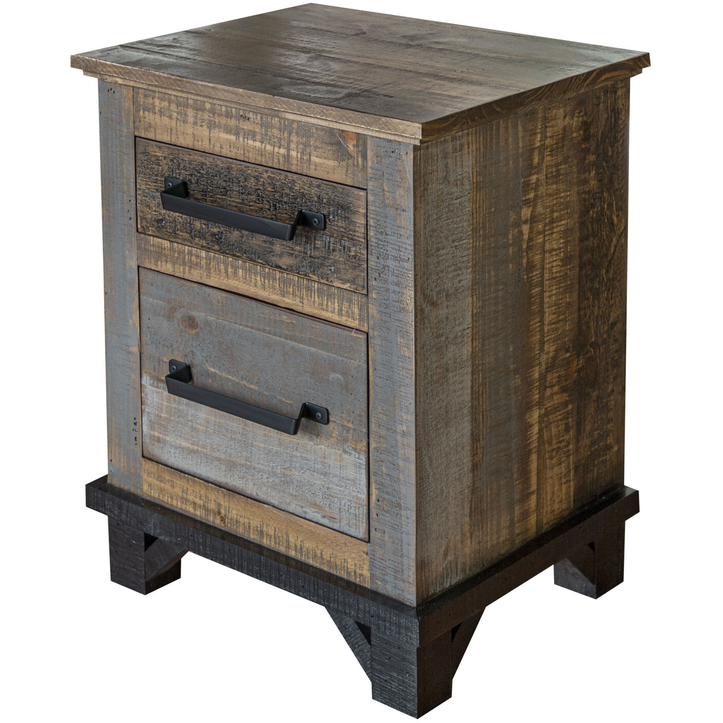 27 Brown Two Drawer Nightstand