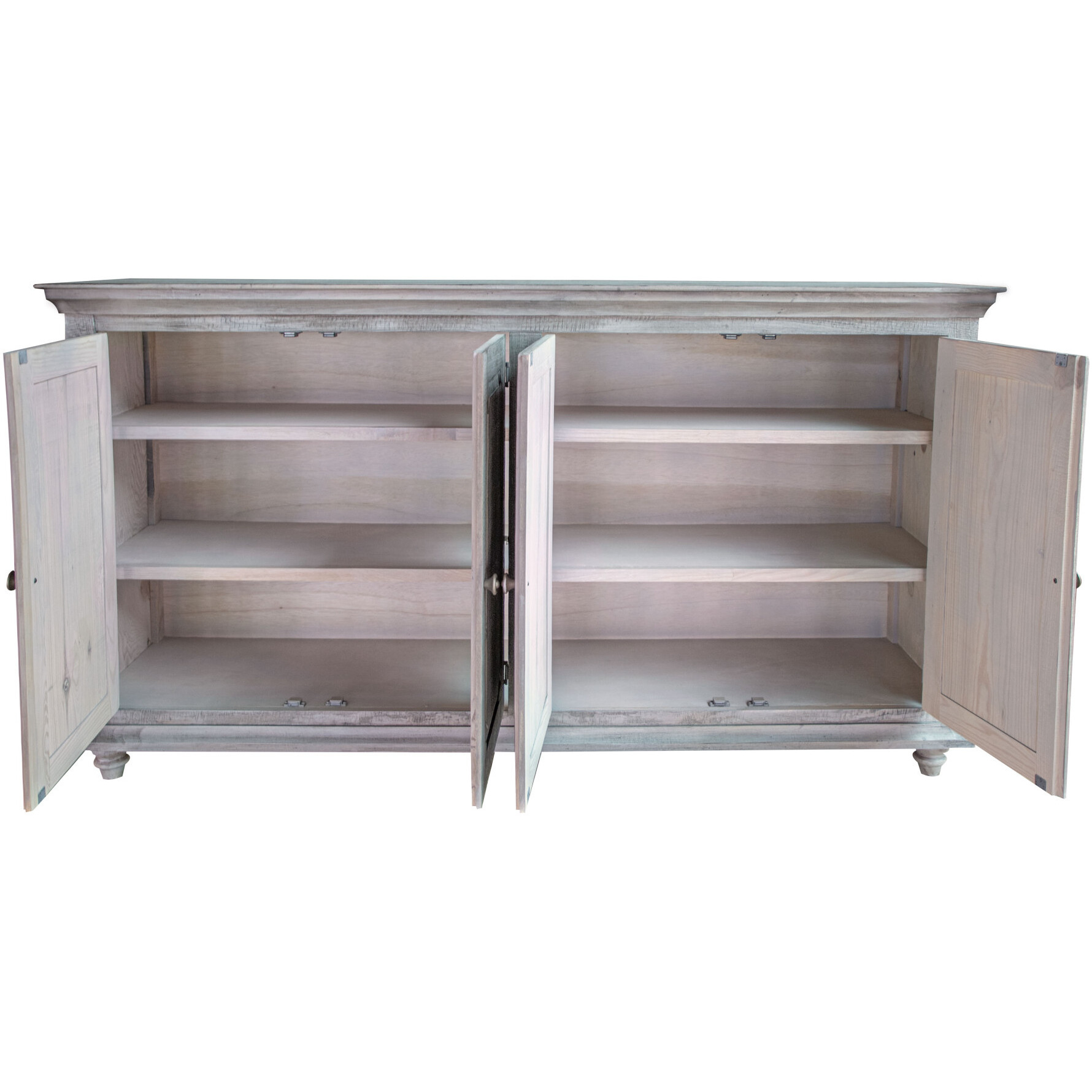 71 Sand Solid And Manufactured Wood Distressed Credenza