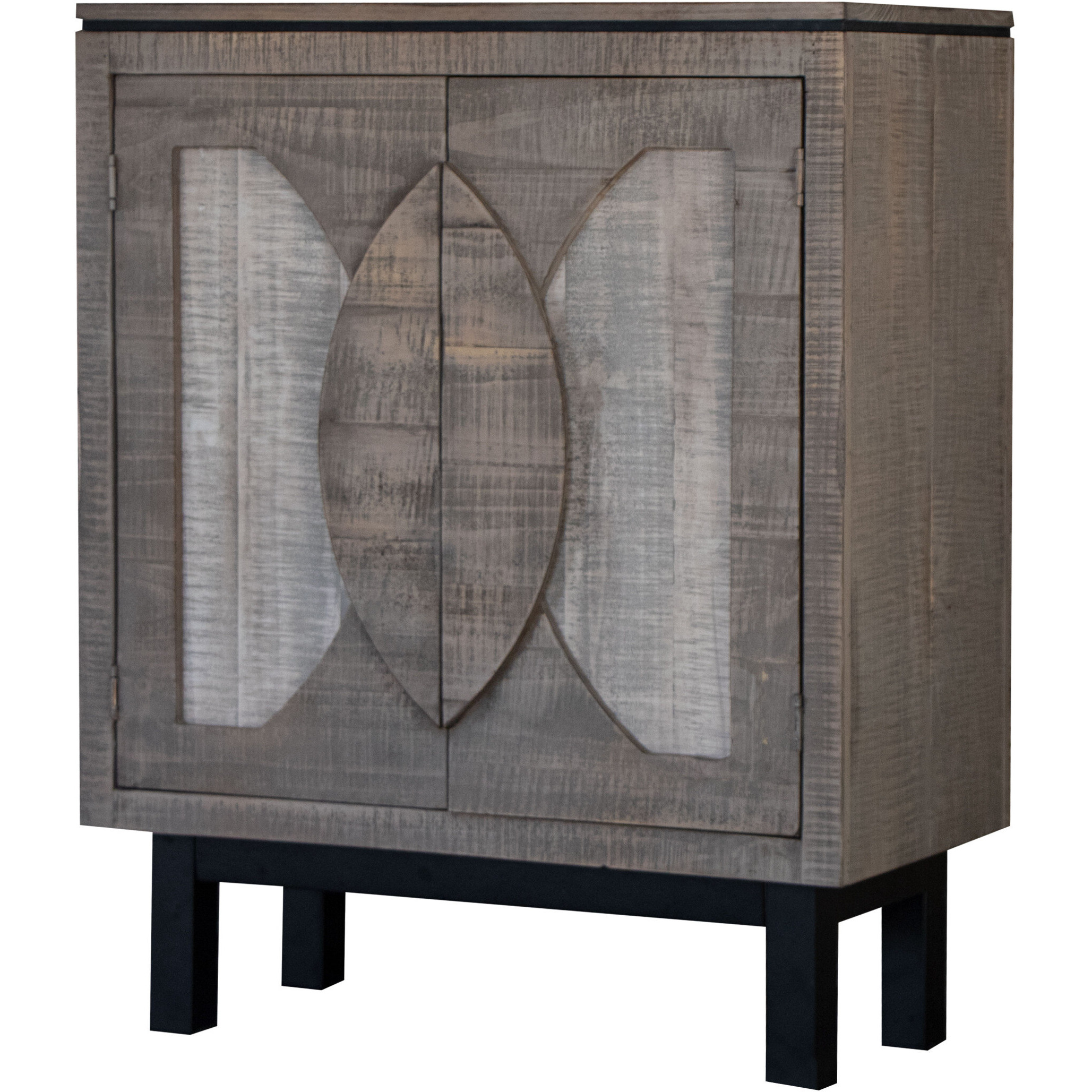 32 Gray Solid And Manufactured Wood Distressed Buffet Table