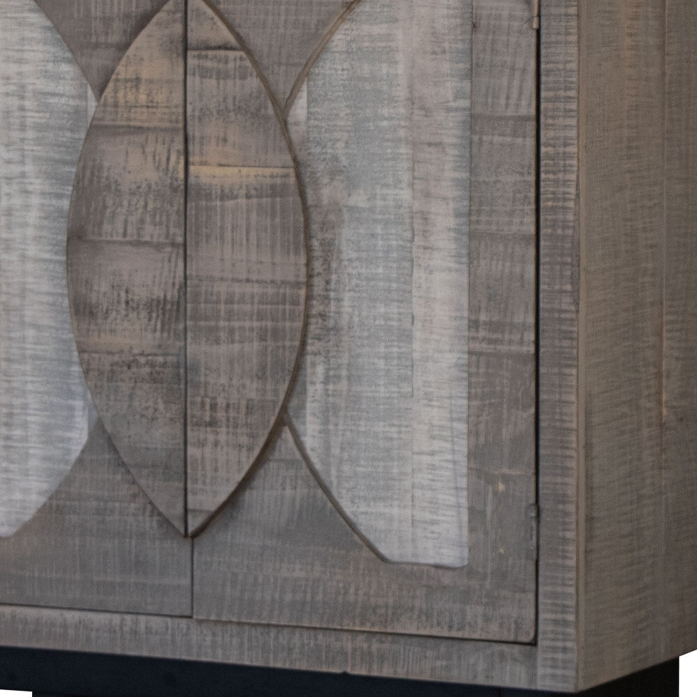 32 Gray Solid And Manufactured Wood Distressed Buffet Table